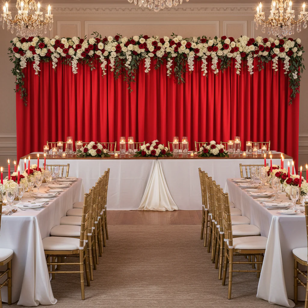 Spandex 4-way Stretch Backdrop Drape Curtain 18ft H x 60" W - Red - Image 5