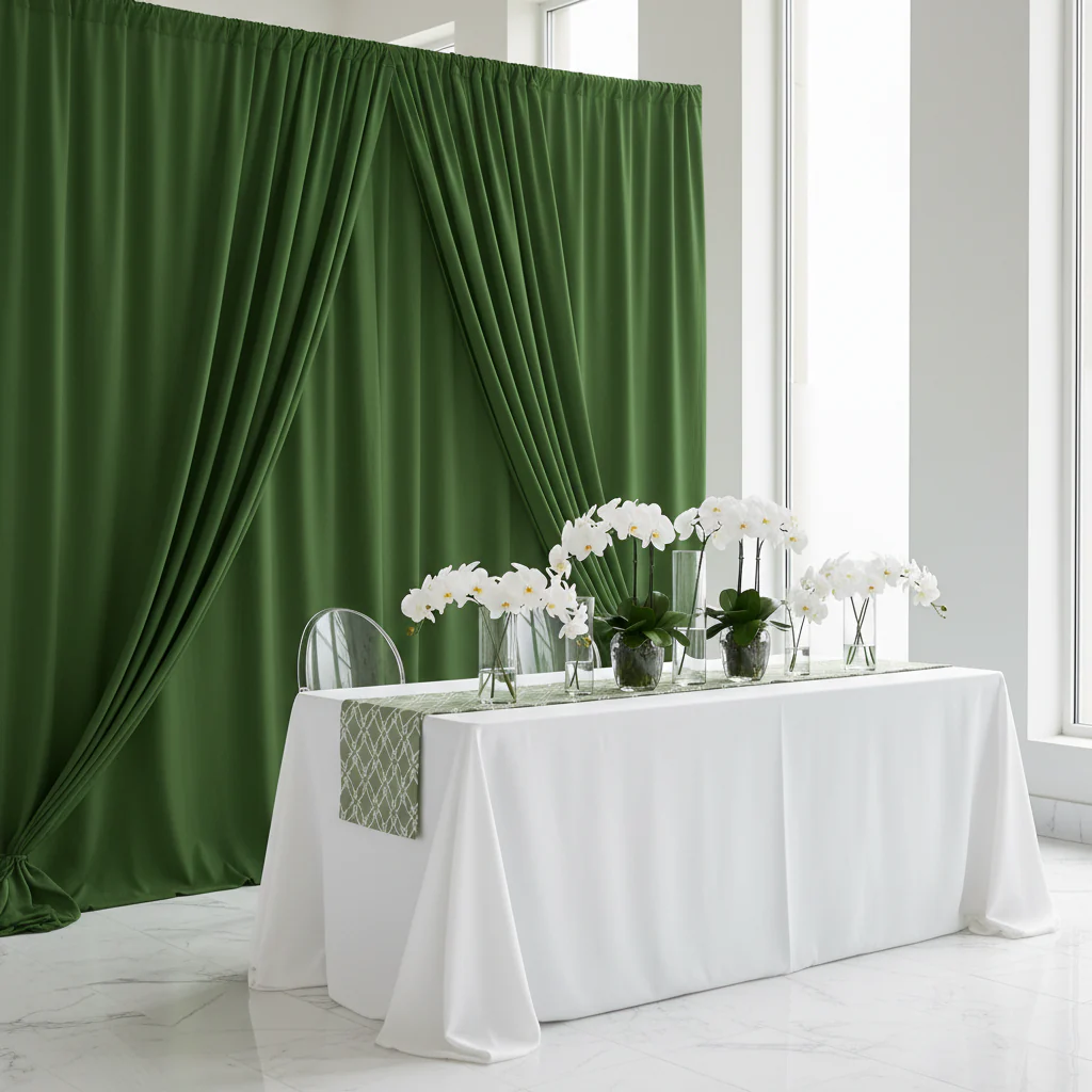 Spandex 4-way Stretch Backdrop Drape Curtain 18ft H x 60" W - Willow Green - Image 6