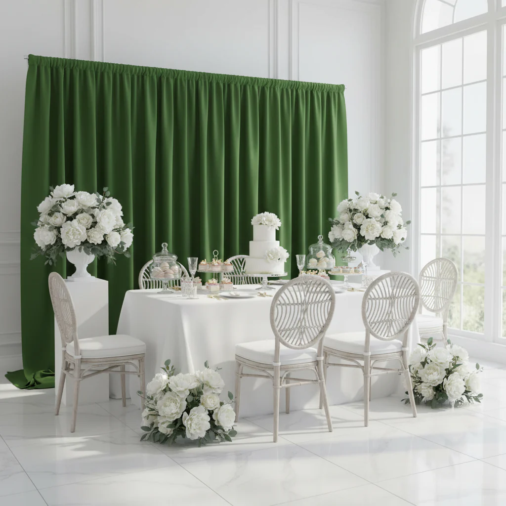 Spandex 4-way Stretch Backdrop Drape Curtain 18ft H x 60" W - Willow Green - Image 7