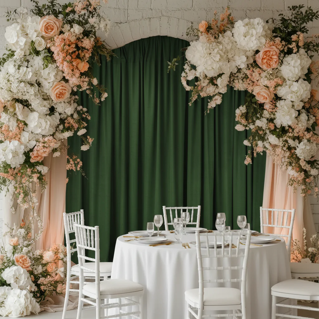 Spandex 4-way Stretch Backdrop Drape Curtain 10ft H x 60" W - Willow Green - Image 2