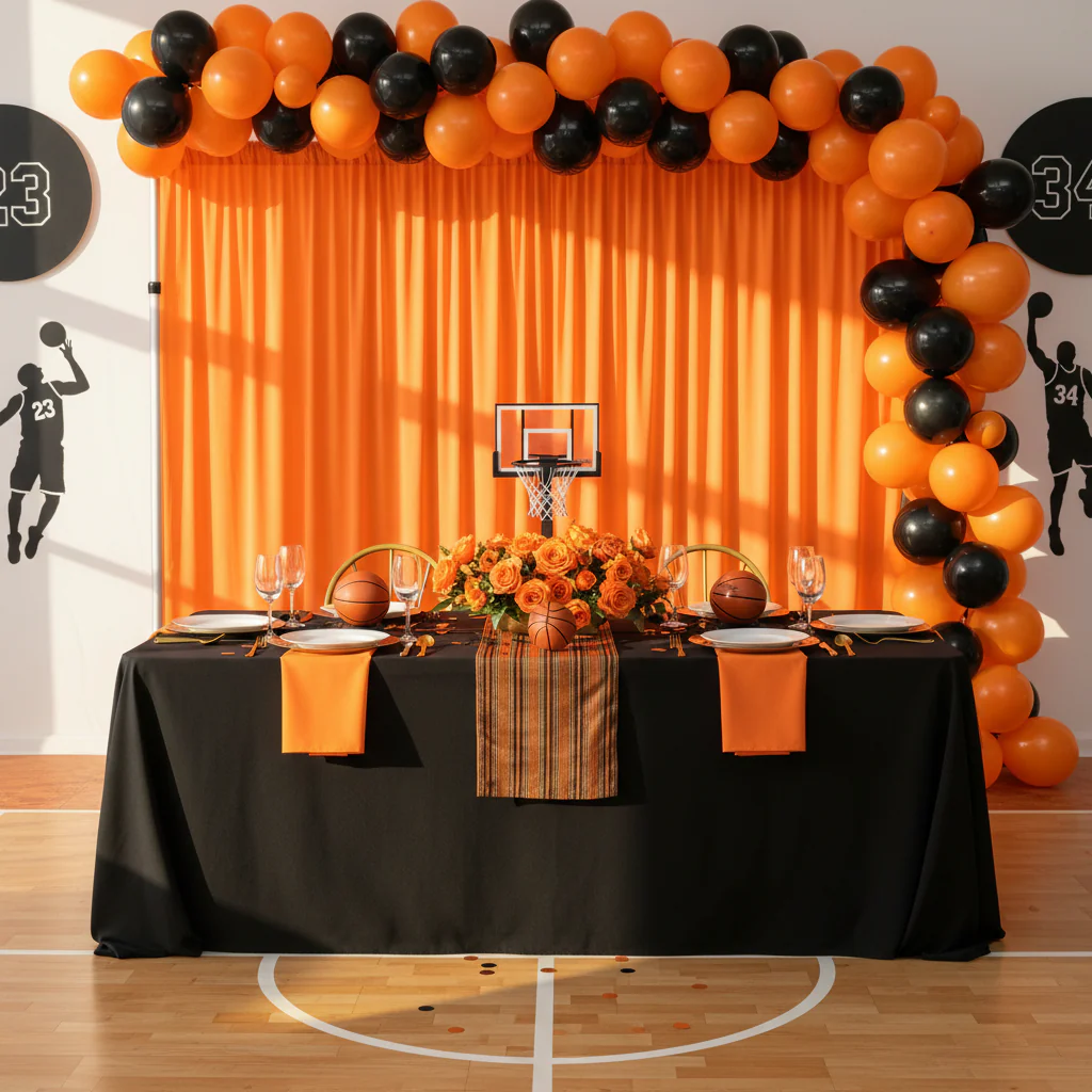 Spandex 4-way Stretch Backdrop Drape Curtain 12ft H x 60" W - Orange - Image 2
