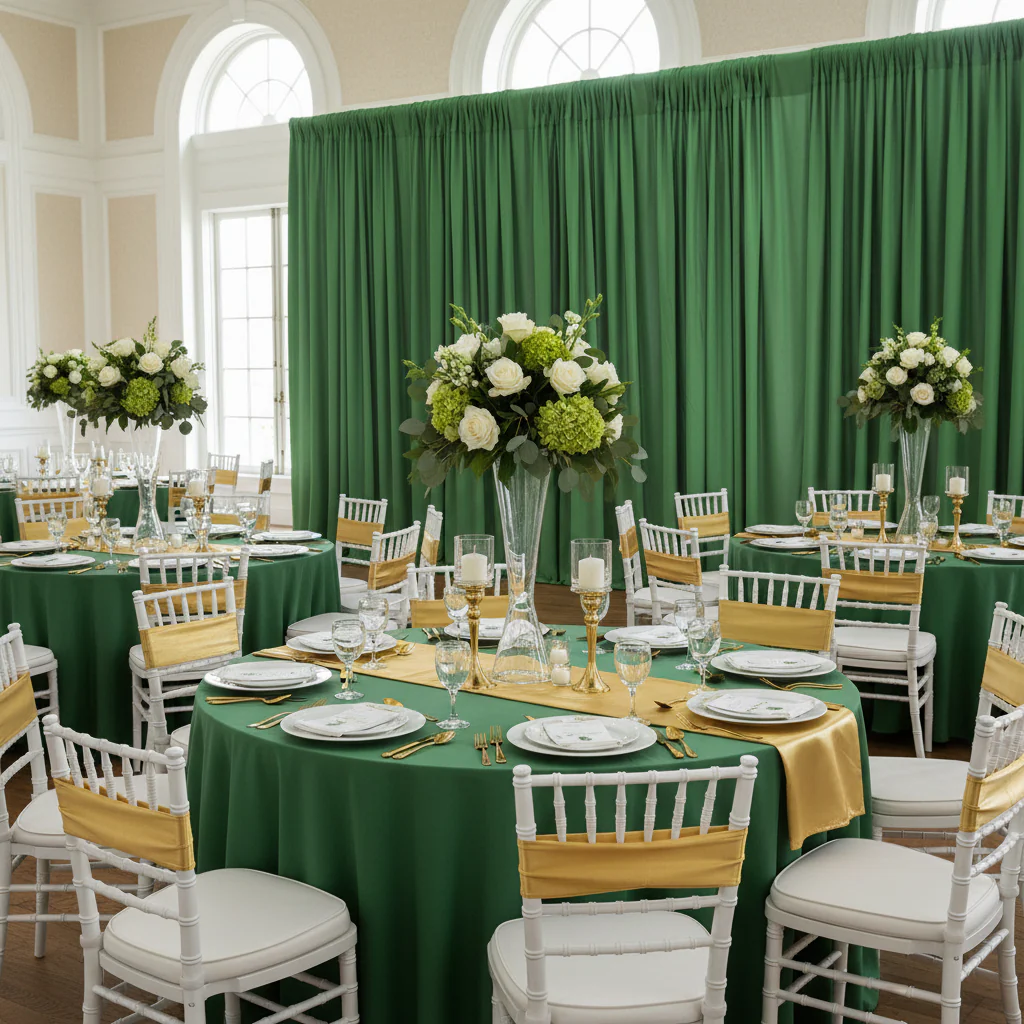 Spandex 4-way Stretch Backdrop Drape Curtain 12ft H x 60" W - Willow Green - Image 2