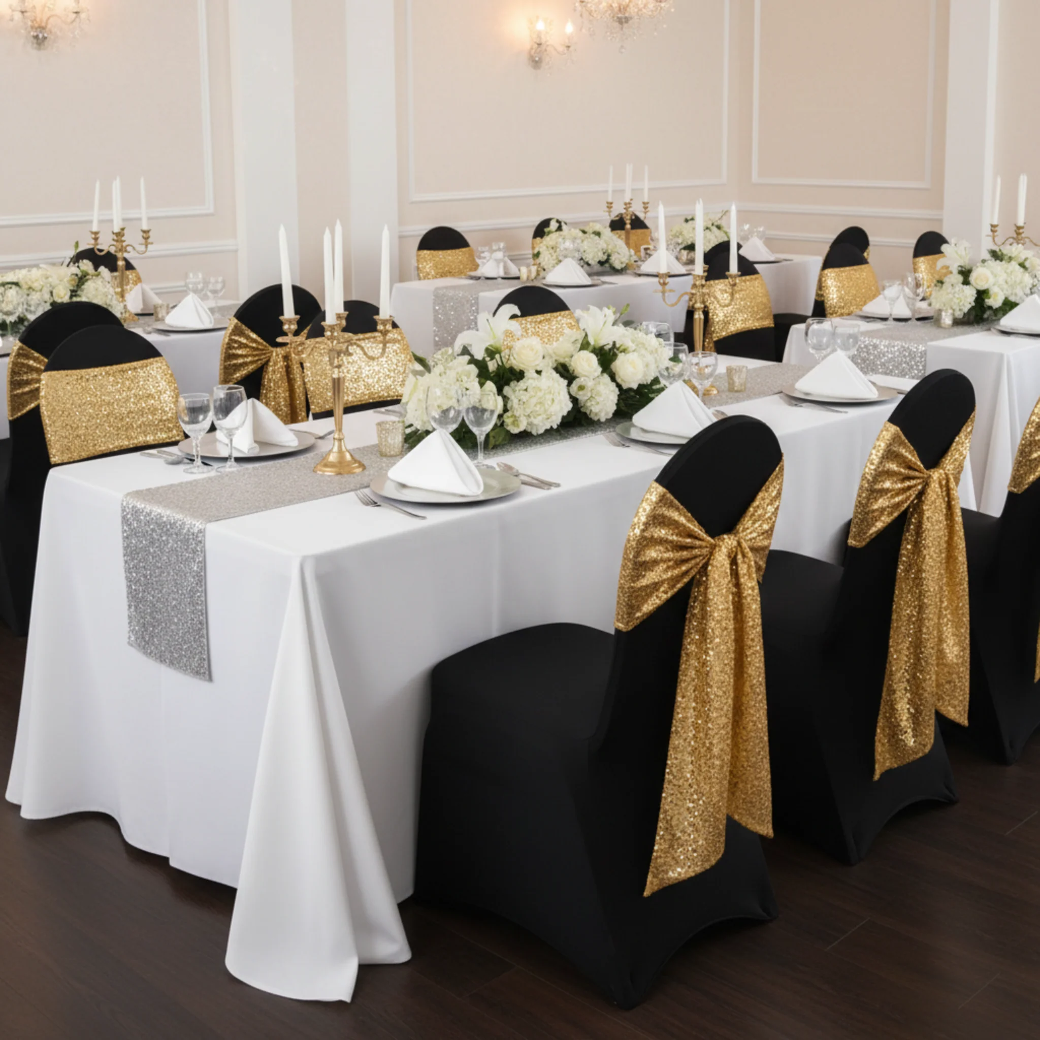 Spandex Banquet Chair Cover - Black - Image 8