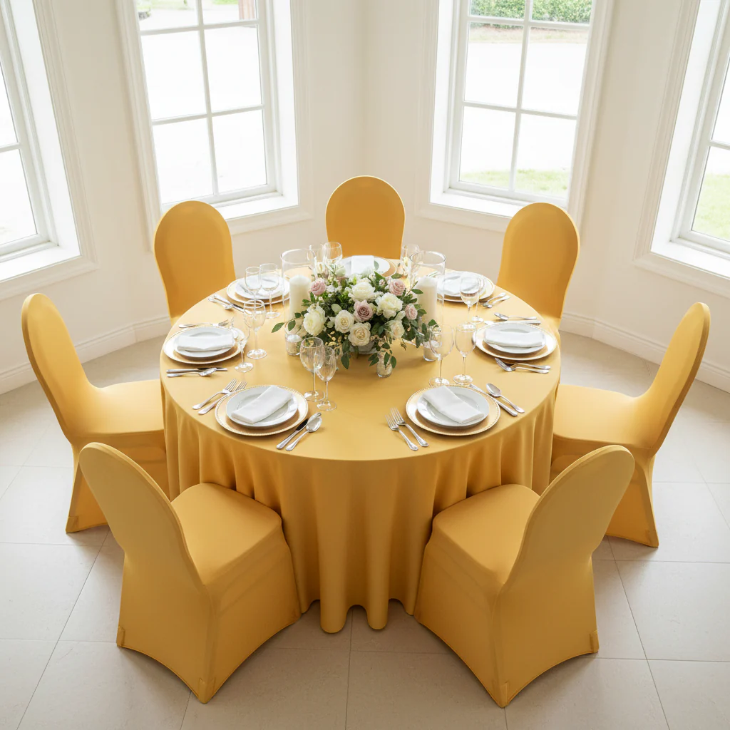 Spandex Banquet Chair Cover - Canary Yellow - Image 2