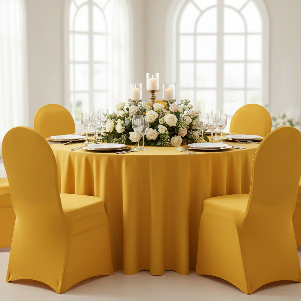 Spandex Banquet Chair Cover - Canary Yellow - Image 3