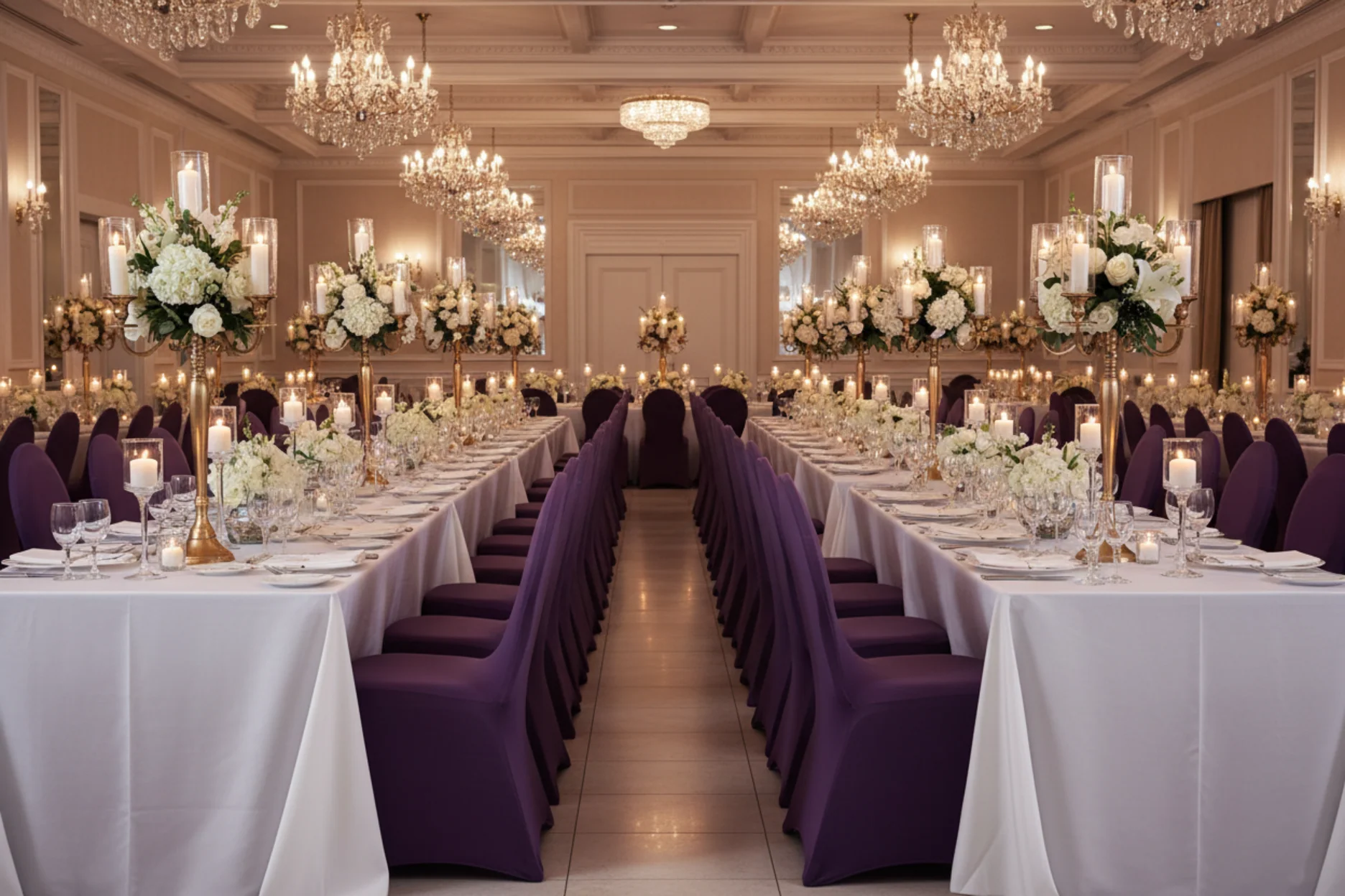 Spandex Banquet Chair Cover - Eggplant/Plum - Image 3
