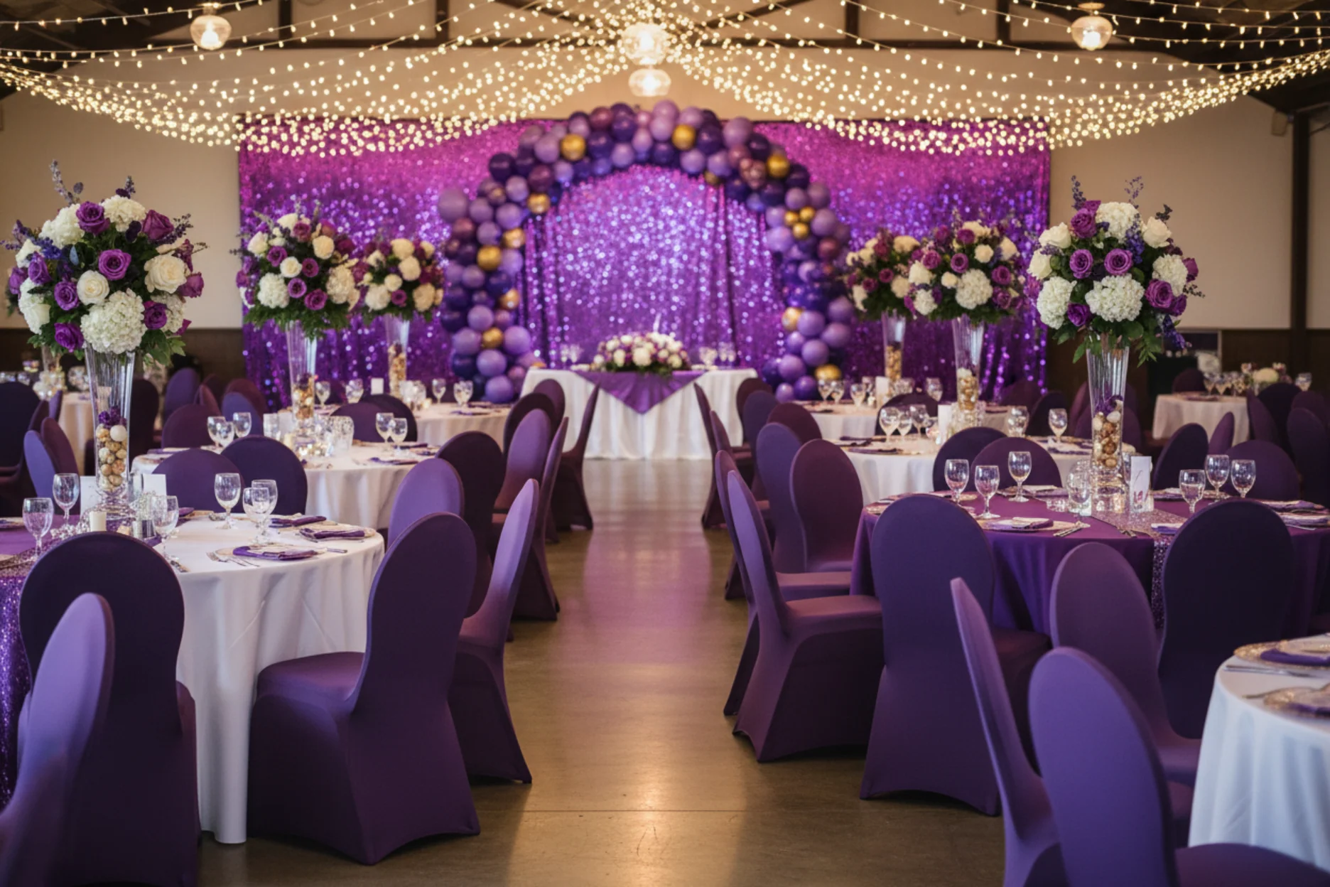 Spandex Banquet Chair Cover - Eggplant/Plum - Image 4