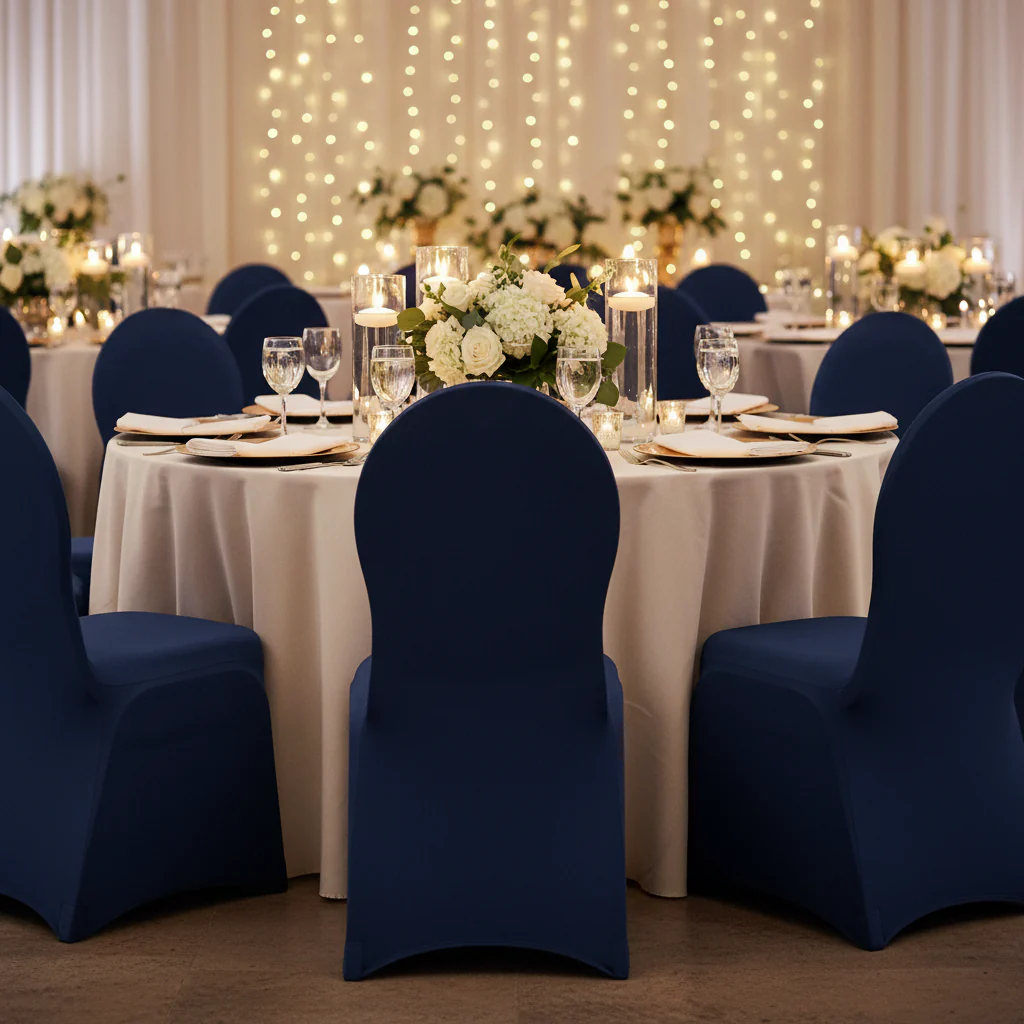 Spandex Banquet Chair Cover - Navy Blue - Image 3