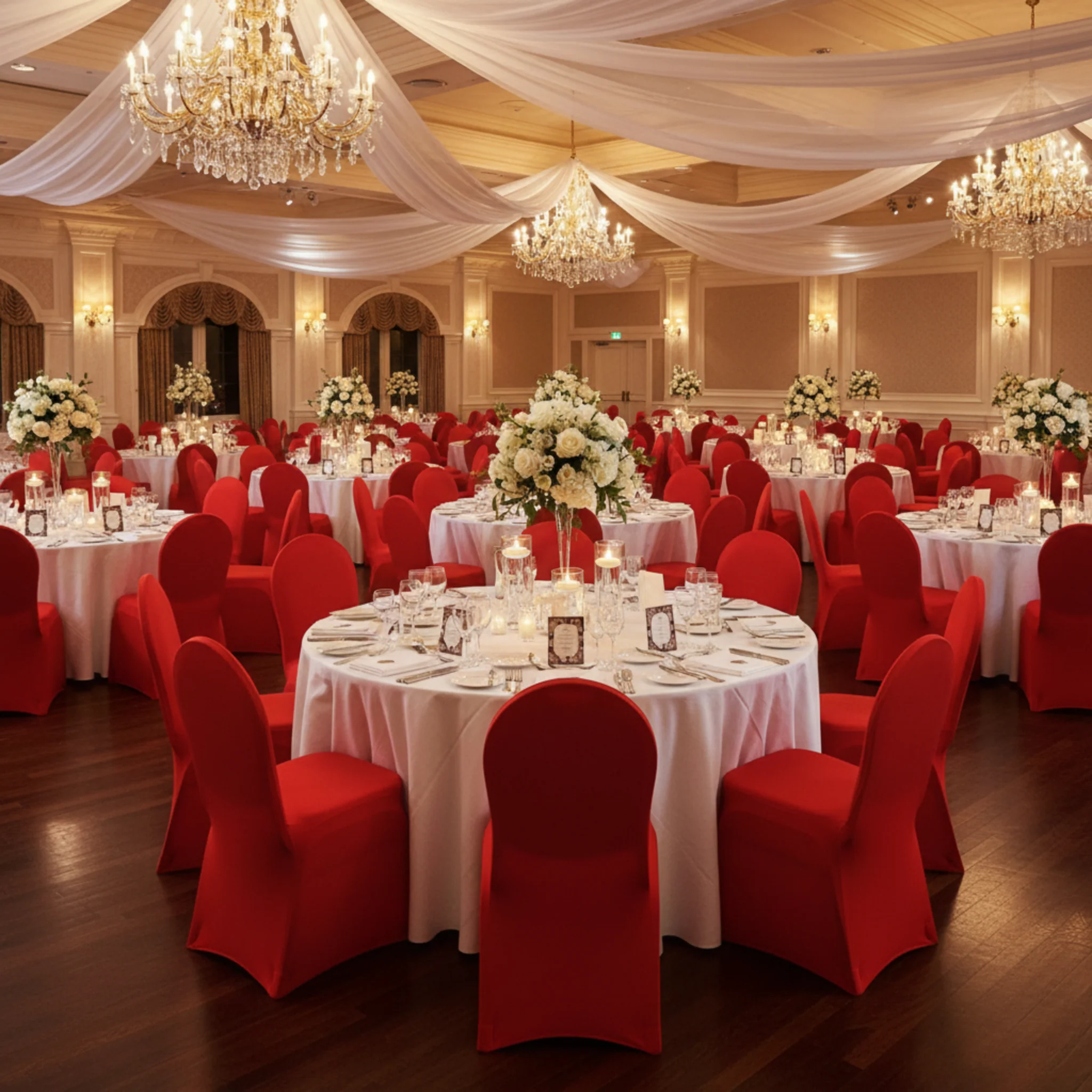 Spandex Banquet Chair Cover - Red - Image 4