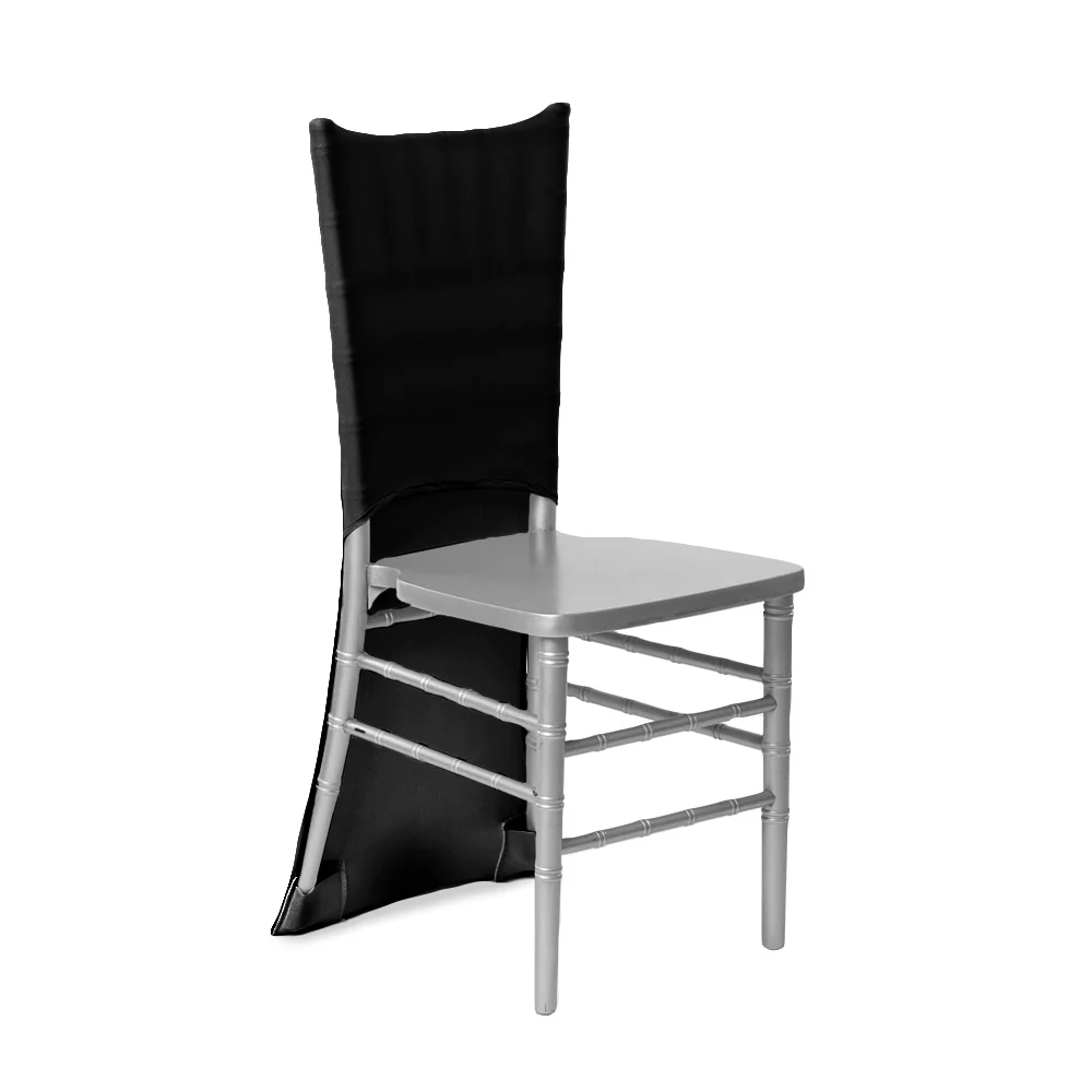Spandex Chiavari Chair Back Cover - Black - Image 2