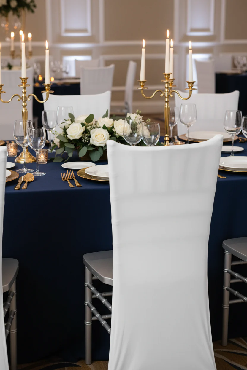 Spandex Chiavari Chair Back Cover - White - Image 3