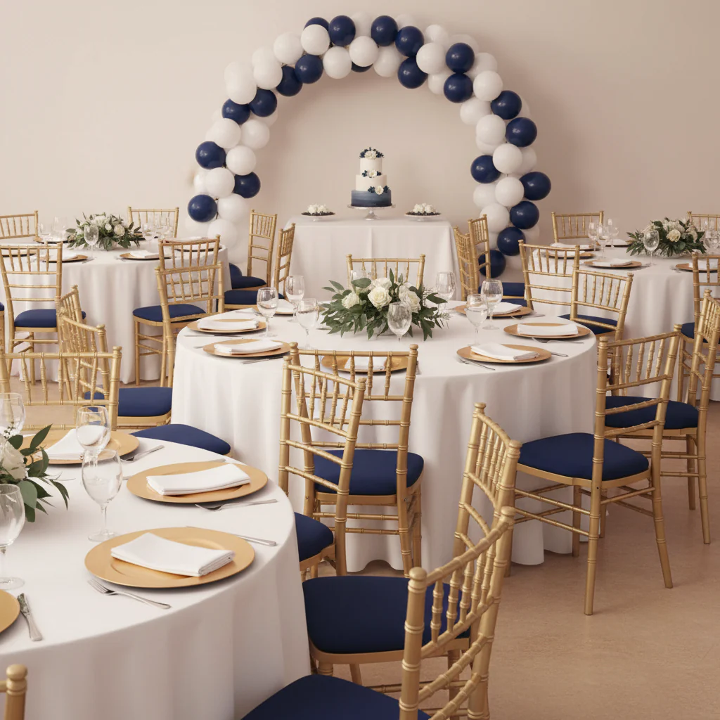 5 pcs/pk Spandex Chiavari Seat Pad Cover - Navy Blue - Image 8