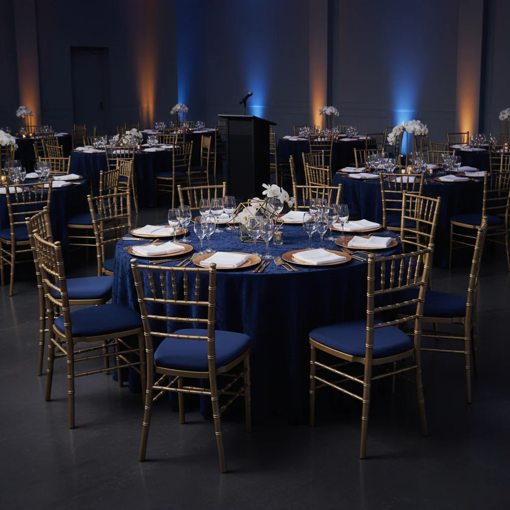 5 pcs/pk Spandex Chiavari Seat Pad Cover - Navy Blue - Image 9