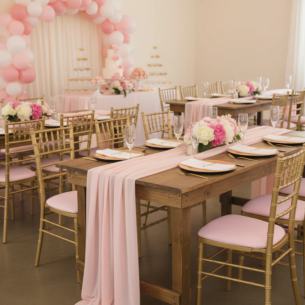 5 pcs/pk Spandex Chiavari Seat Pad Cover - Pink - Image 7