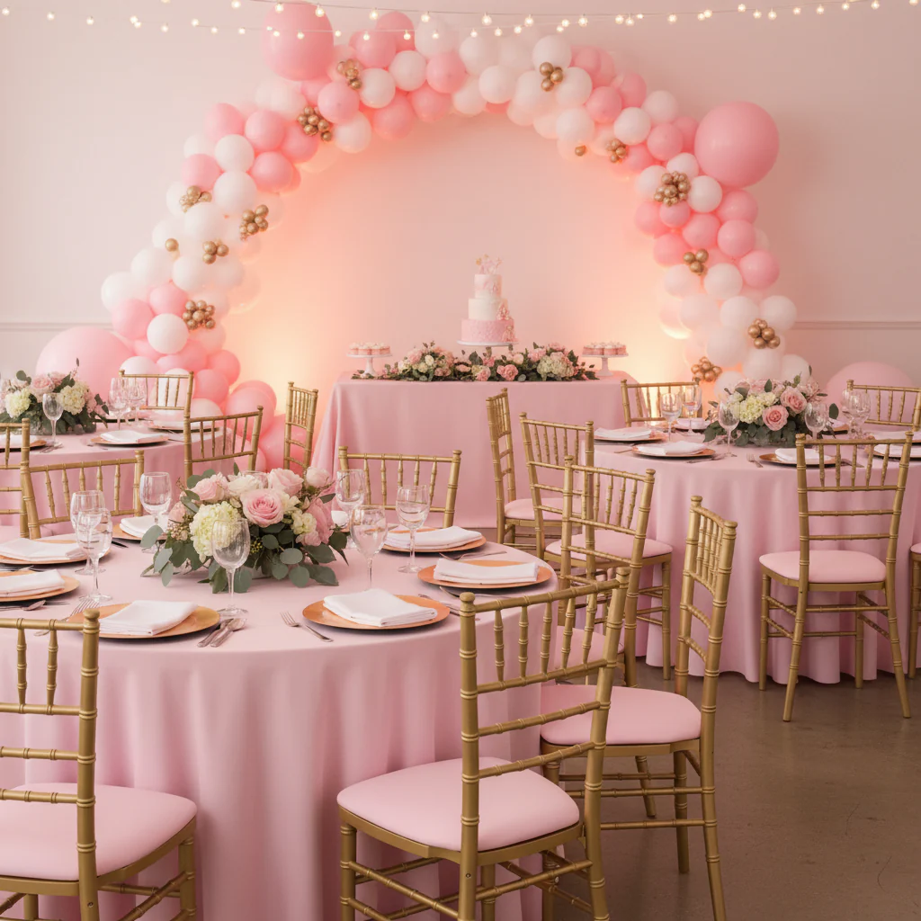 5 pcs/pk Spandex Chiavari Seat Pad Cover - Pink - Image 8