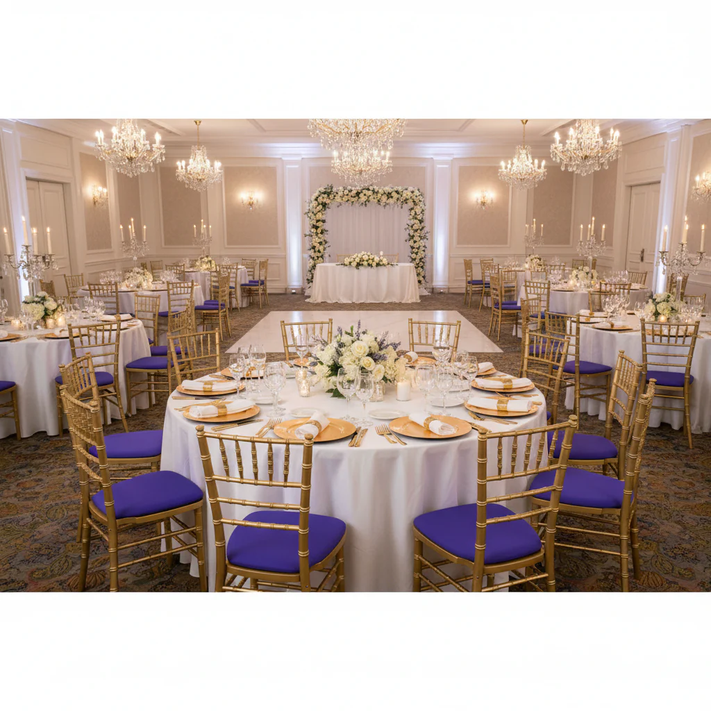5 pcs/pk Spandex Chiavari Seat Pad Cover - Purple - Image 8