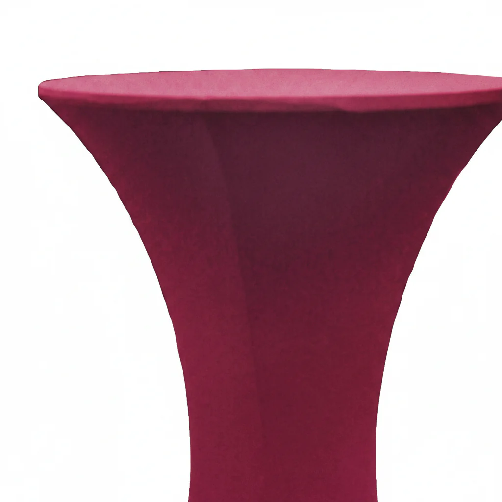 Spandex Cocktail Table Cover 30" Round - Burgundy - Image 3