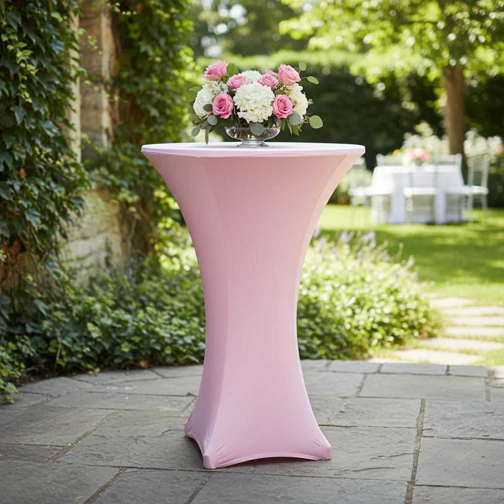 Spandex Cocktail Table Cover 30" Round - Pink