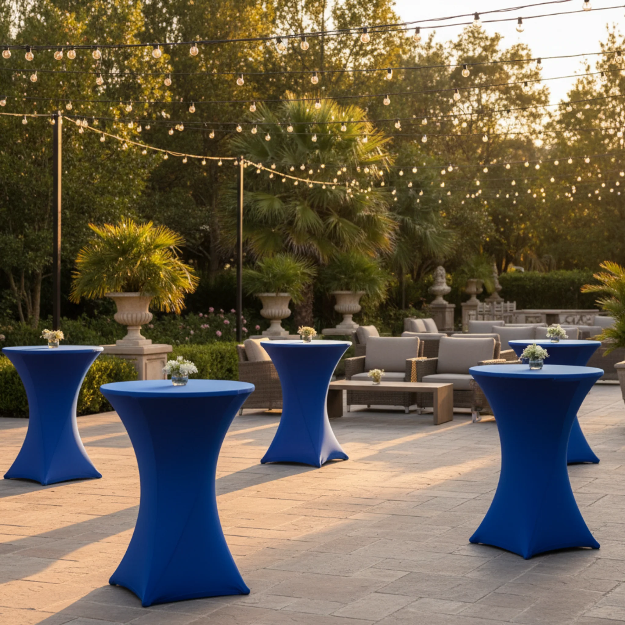 Spandex Cocktail Table Cover 36" Round - Royal Blue - Image 2