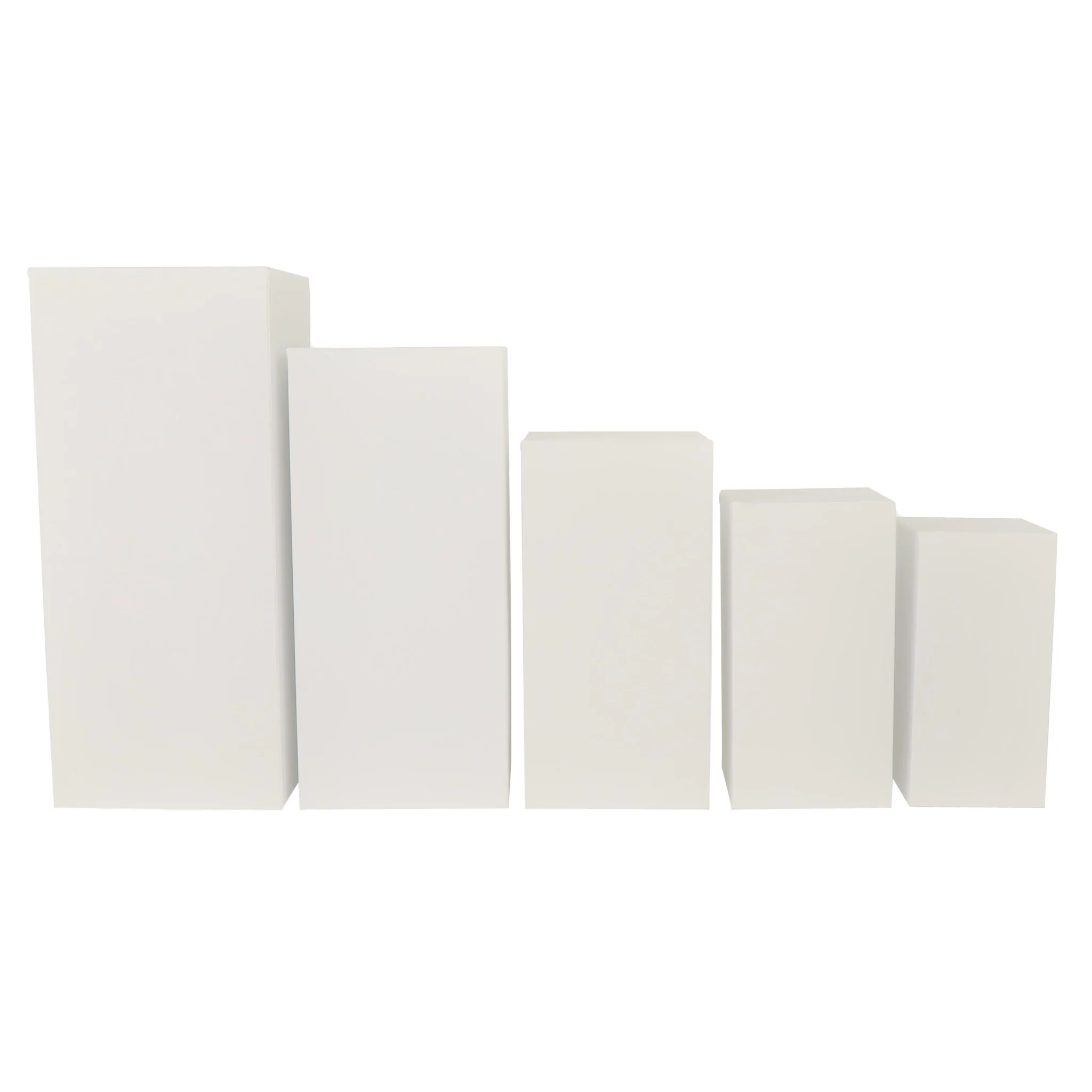 Spandex Covers for Square Metal Pillar Pedestal Stands 5 pcs/set - Ivory - Image 2