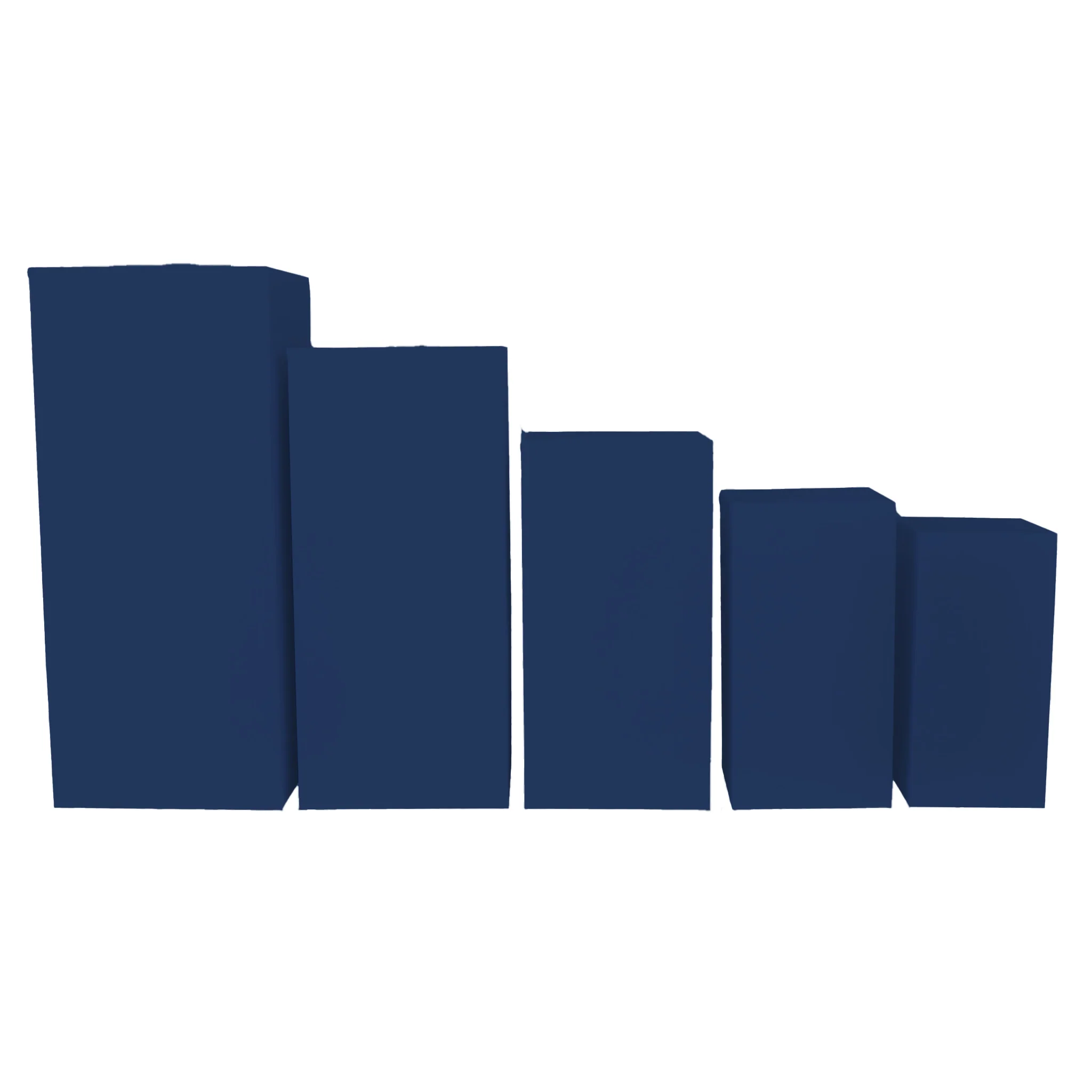 Spandex Covers for Square Metal Pillar Pedestal Stands 5 pcs/set - Navy Blue - Image 2