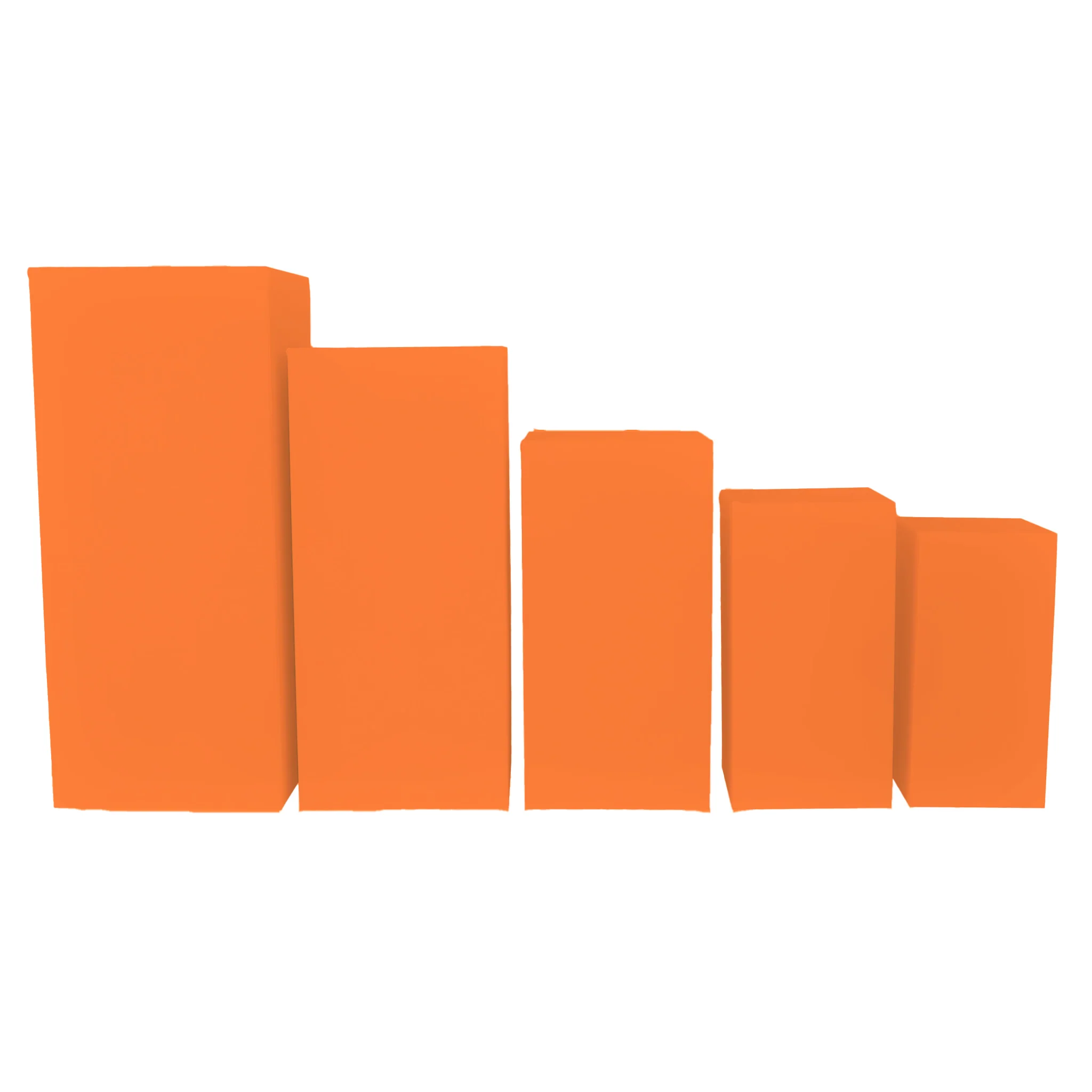 Spandex Covers for Square Metal Pillar Pedestal Stands 5 pcs/set - Orange - Image 2