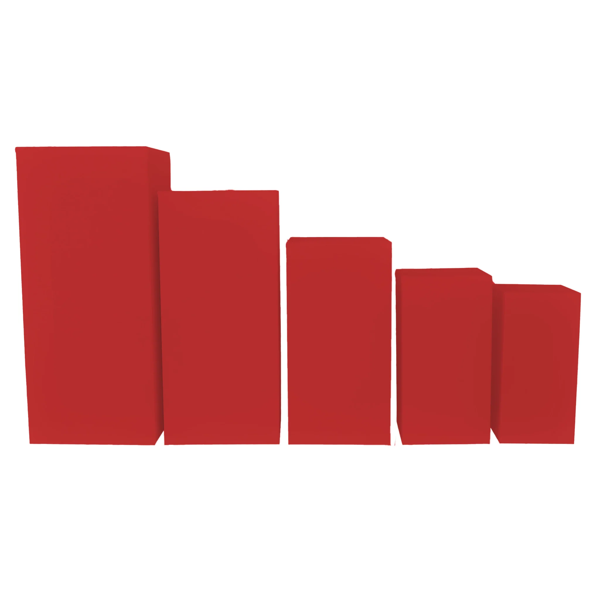 Spandex Covers for Square Metal Pillar Pedestal Stands 5 pcs/set - Red - Image 2