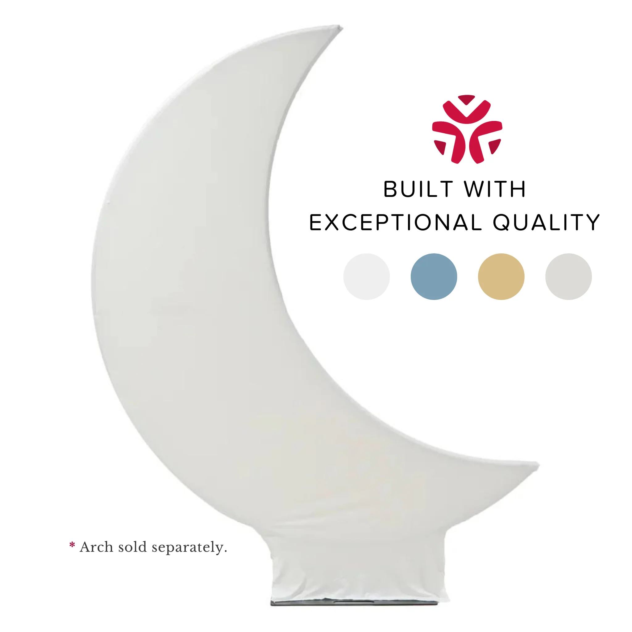 Spandex Crescent Moon Arch Cover - Ivory - Image 6