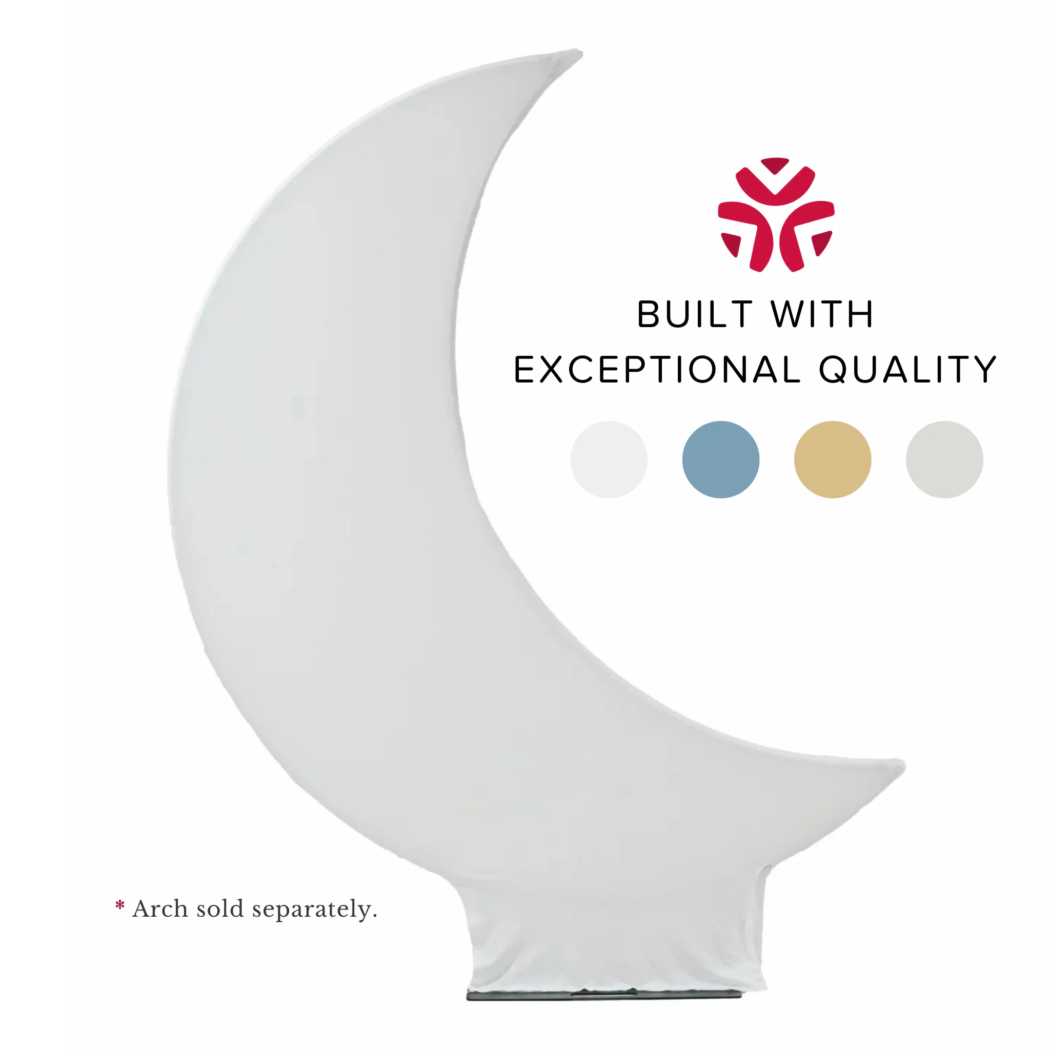 Spandex Crescent Moon Arch Cover - White - Image 6