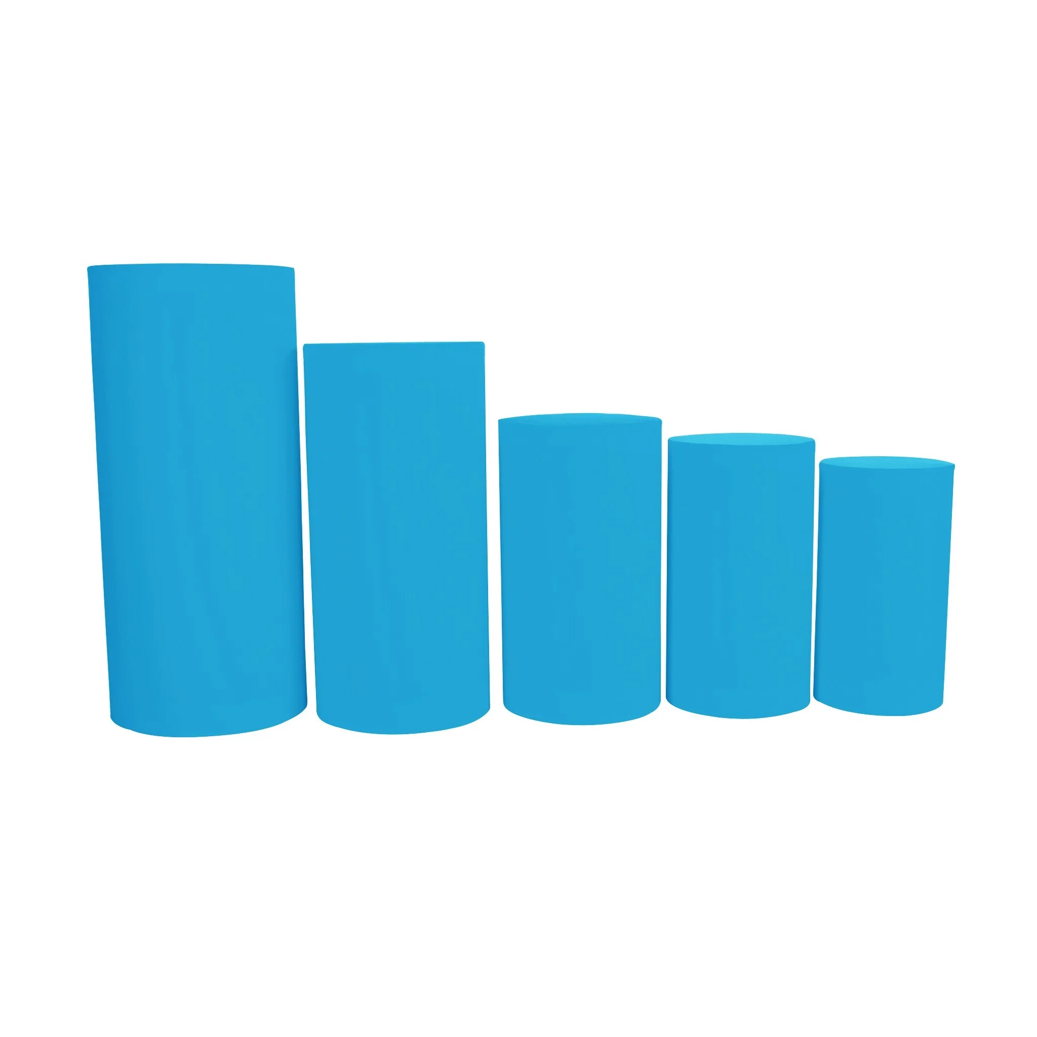 Spandex Pillar Covers for Metal Cylinder Pedestal Stands 5 pcs/set - Aqua Blue - Image 2