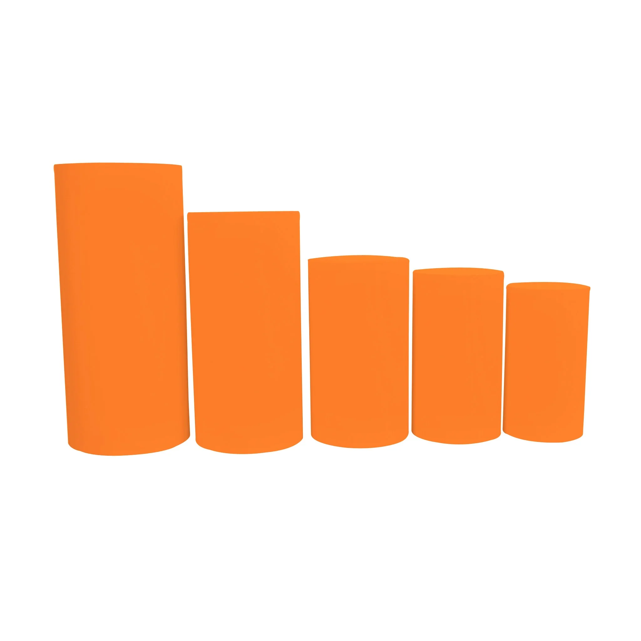 Spandex Pillar Covers for Metal Cylinder Pedestal Stands 5 pcs/set - Orange - Image 2