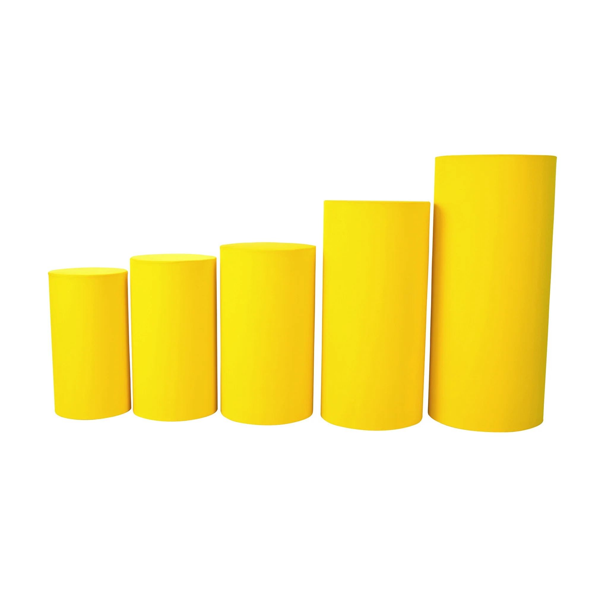 Spandex Pillar Covers for Metal Cylinder Pedestal Stands 5 pcs/set - Canary Yellow - Image 2