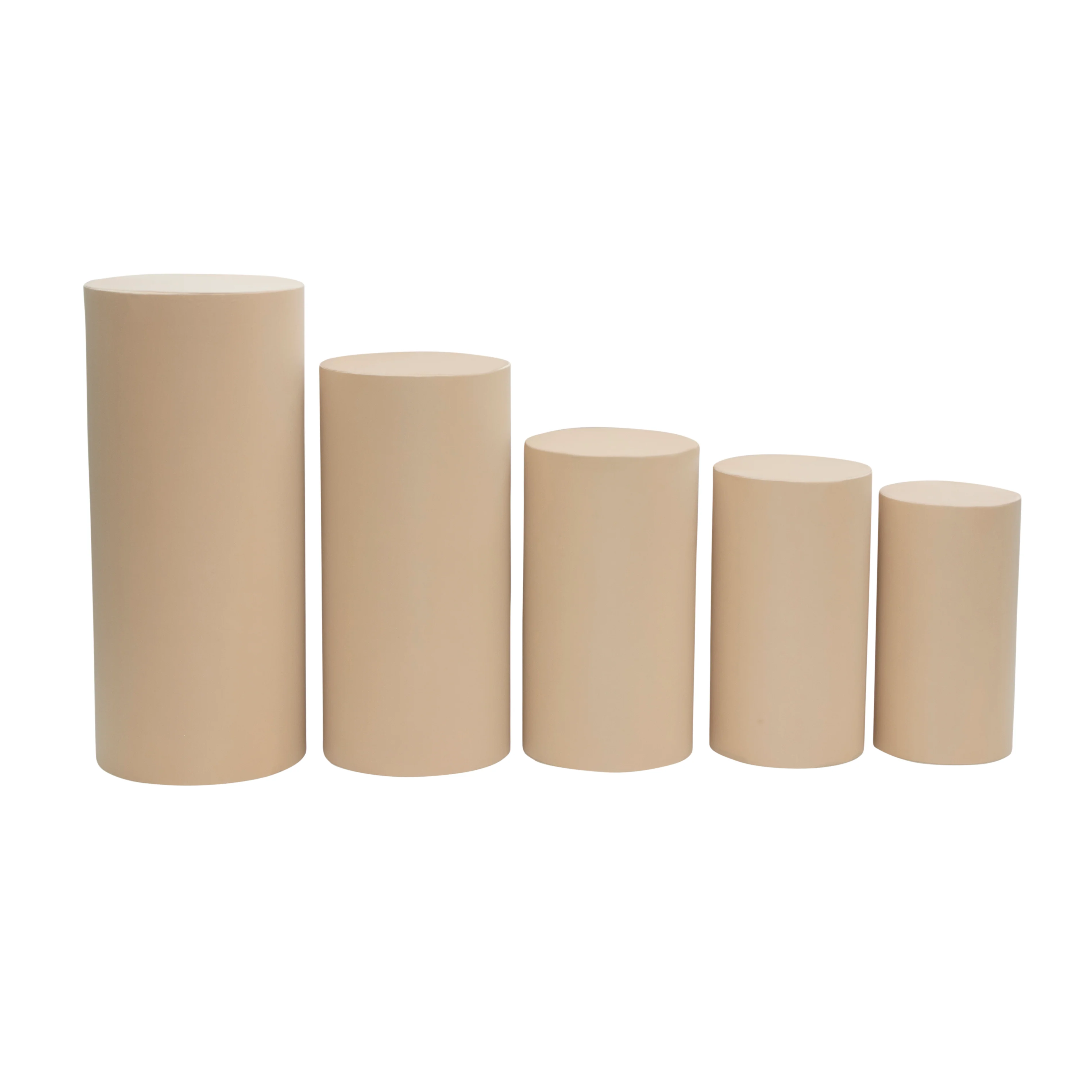 Spandex Pillar Covers for Metal Cylinder Pedestal Stands 5 pcs/set - Champagne - Image 2