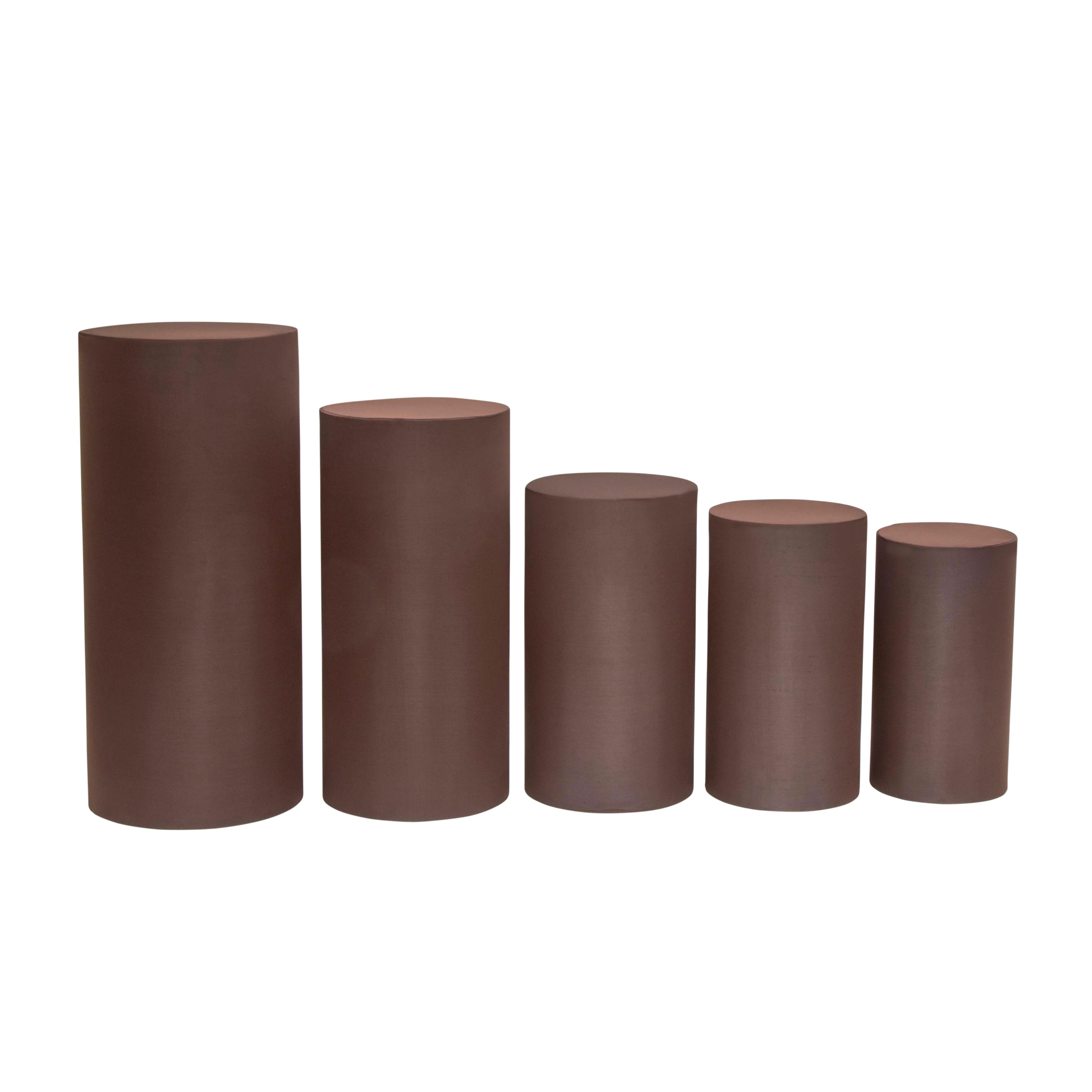 Spandex Pillar Covers for Metal Cylinder Pedestal Stands 5 pcs/set - Chocolate Brown - Image 2