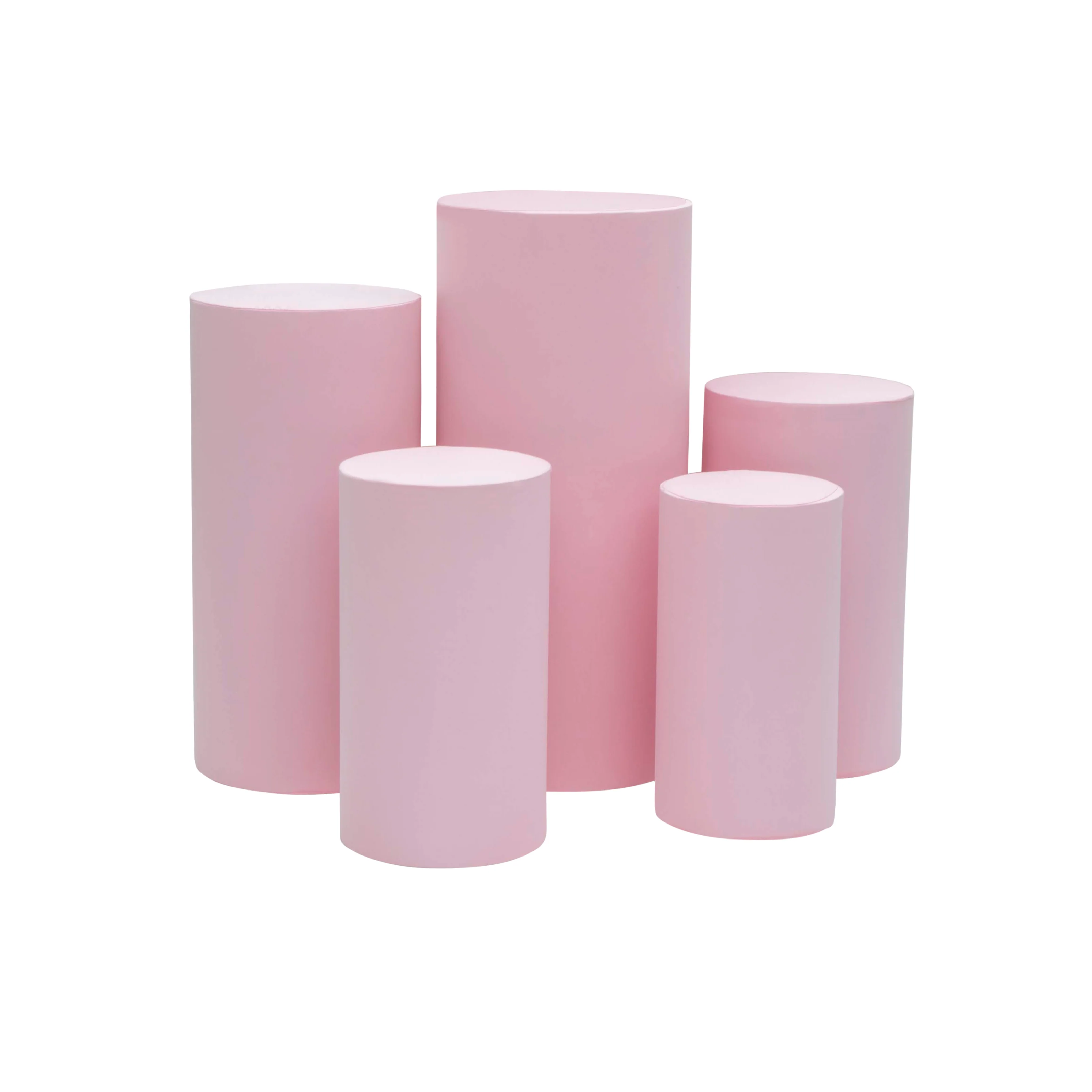 Spandex Pillar Covers for Metal Cylinder Pedestal Stands 5 pcs/set - Pink