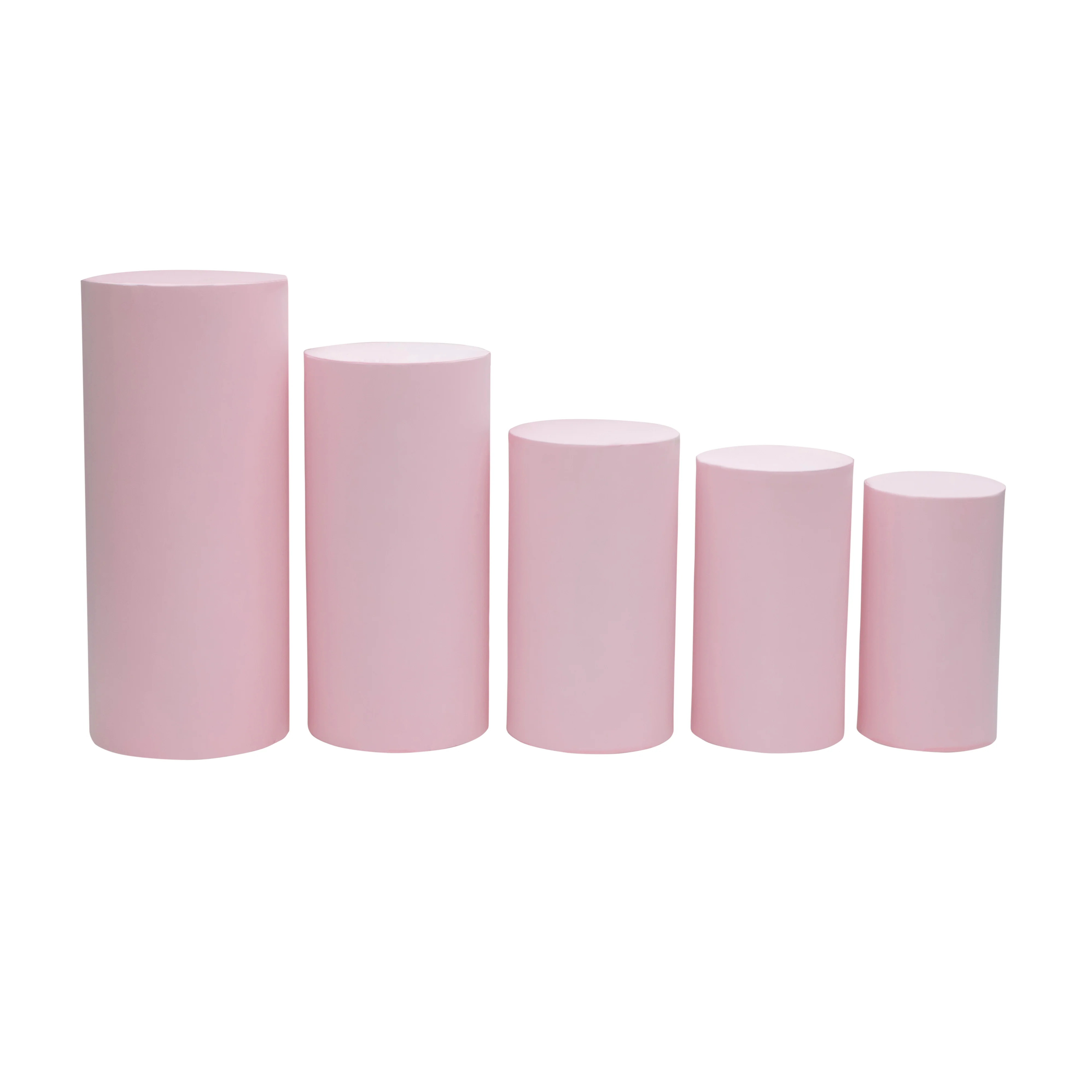 Spandex Pillar Covers for Metal Cylinder Pedestal Stands 5 pcs/set - Pink - Image 2