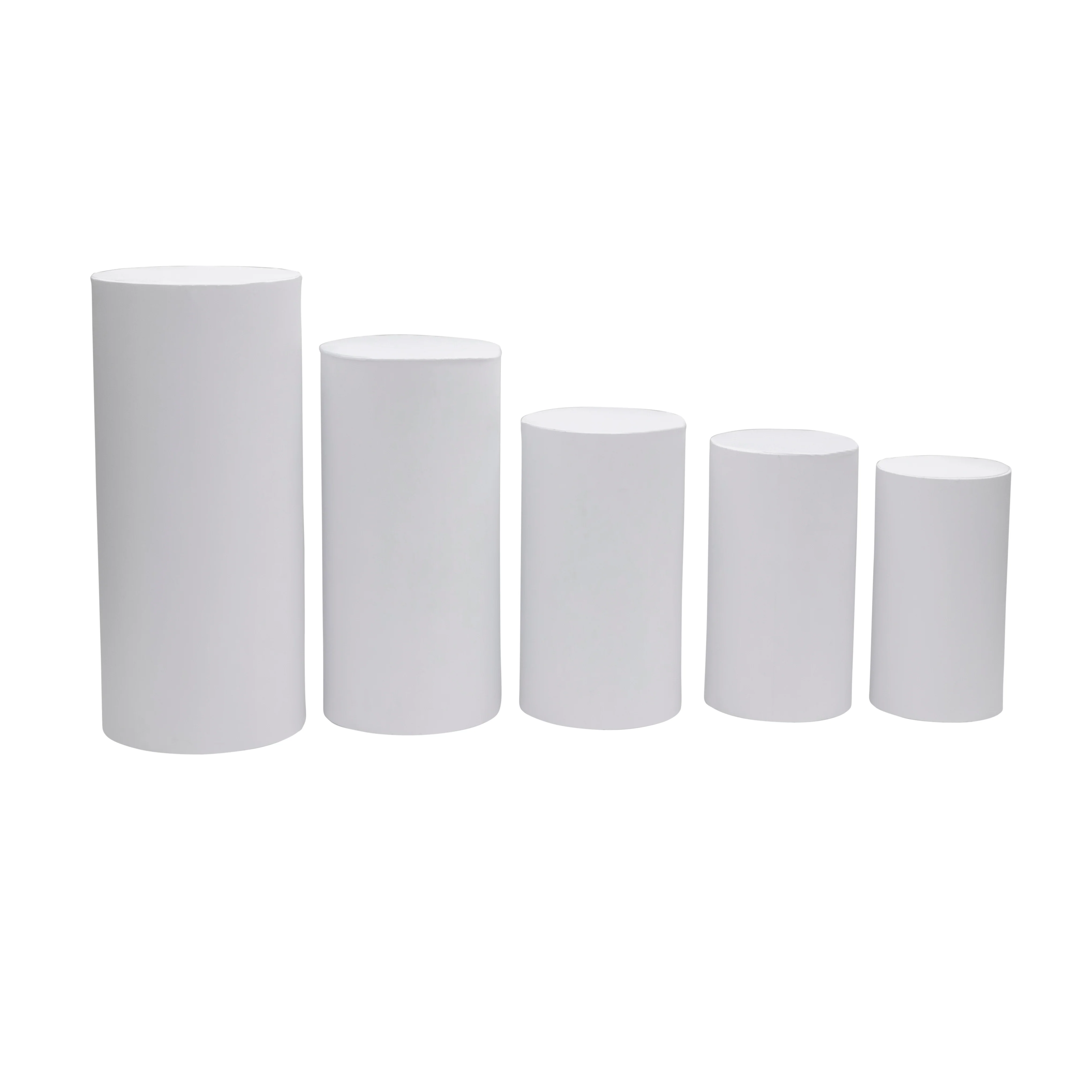 Spandex Pillar Covers for Metal Cylinder Pedestal Stands 5 pcs/set - White - Image 2