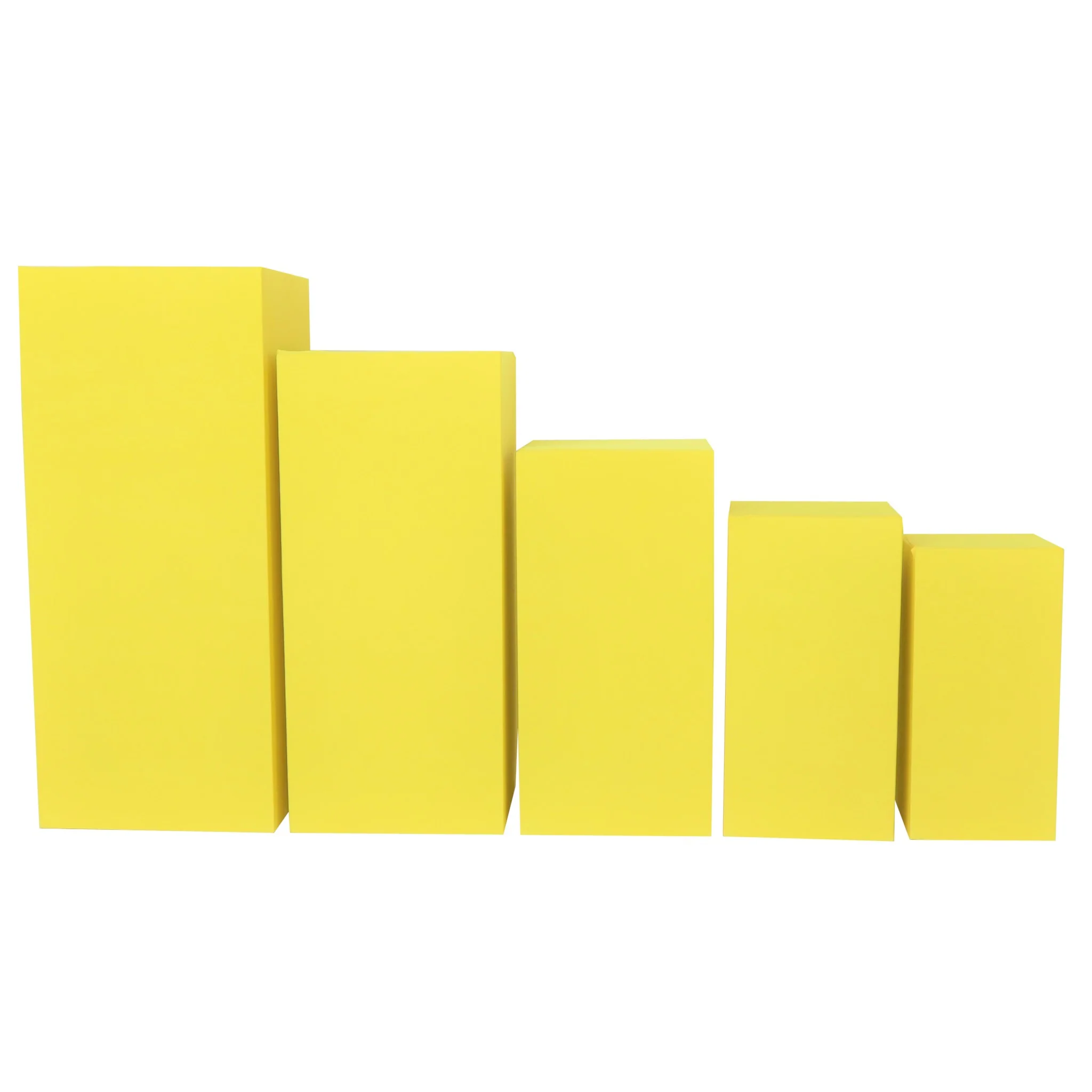 Spandex Covers for Square Metal Pillar Pedestal Stands 5 pcs/set - Canary Yellow - Image 2