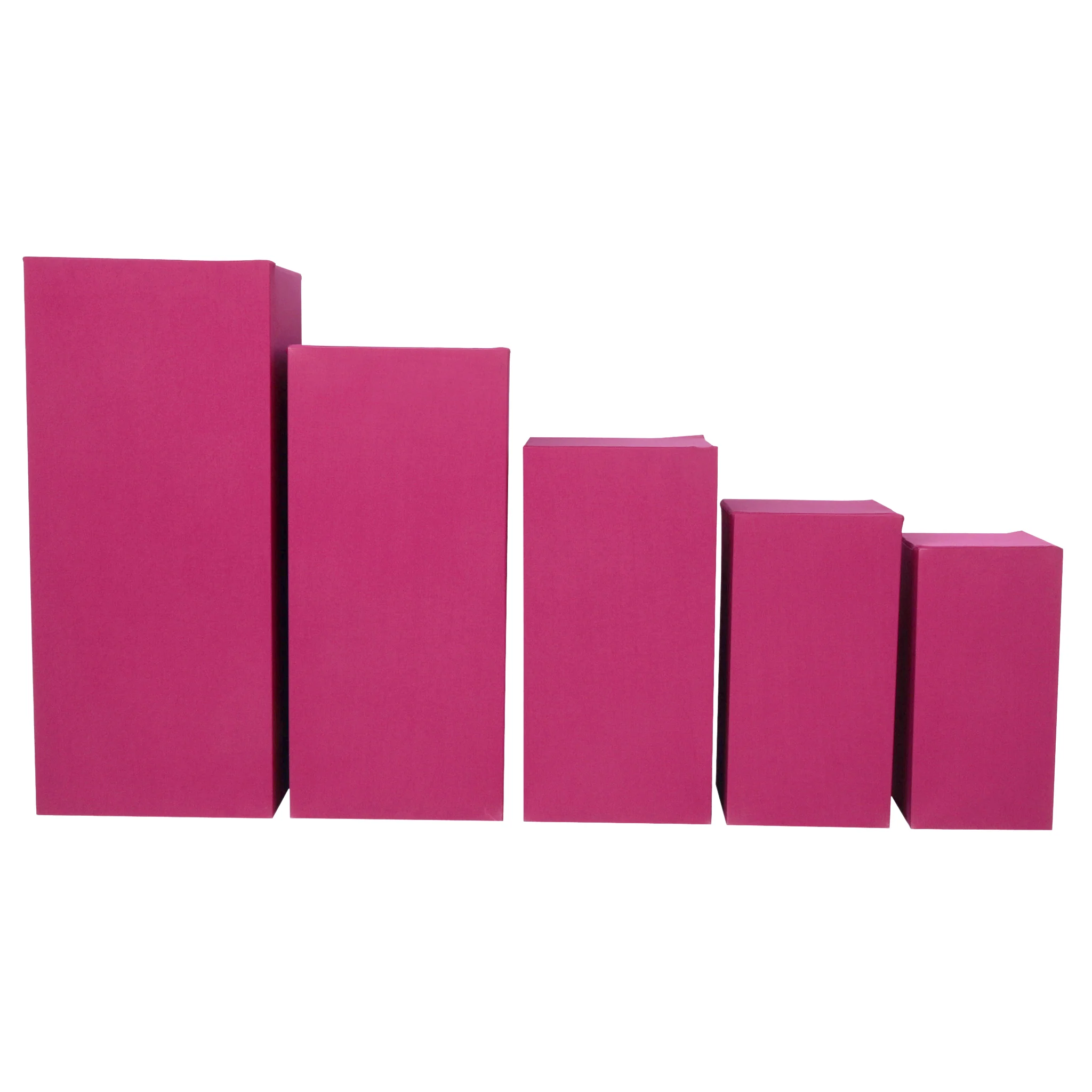 Spandex Covers for Square Metal Pillar Pedestal Stands 5 pcs/set - Fuchsia - Image 2