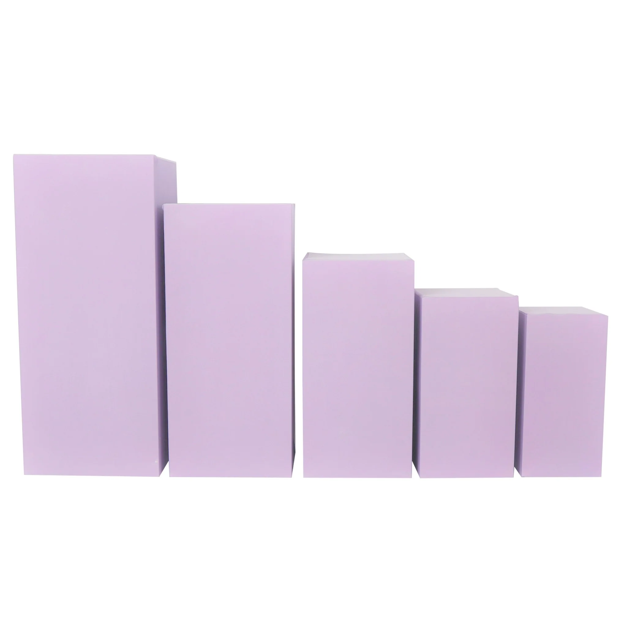 Spandex Covers for Square Metal Pillar Pedestal Stands 5 pcs/set - Lavender - Image 2