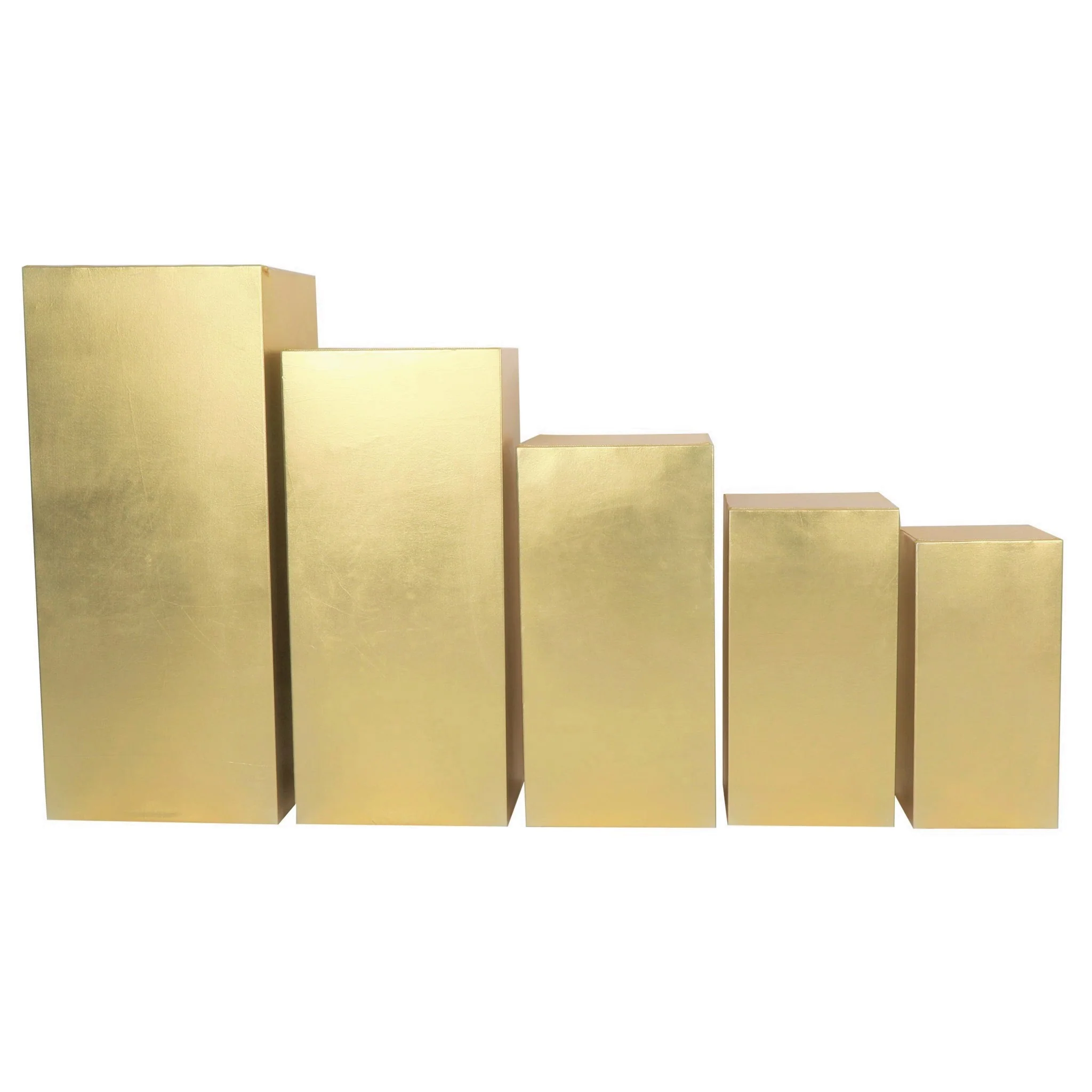 Spandex Covers for Square Metal Pillar Pedestal Stands 5 pcs/set - Metallic Gold - Image 2