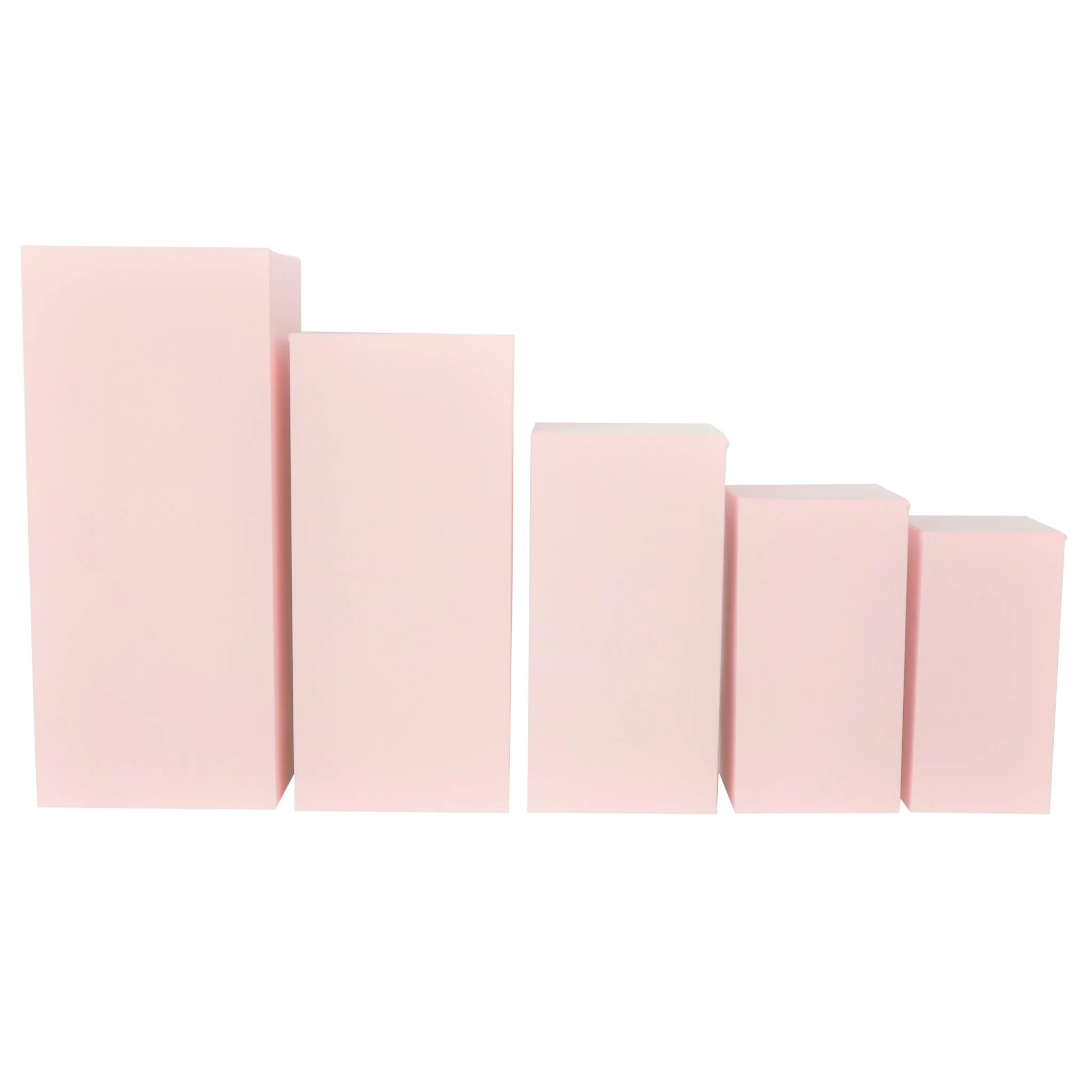 Spandex Covers for Square Metal Pillar Pedestal Stands 5 pcs/set - Pink - Image 2