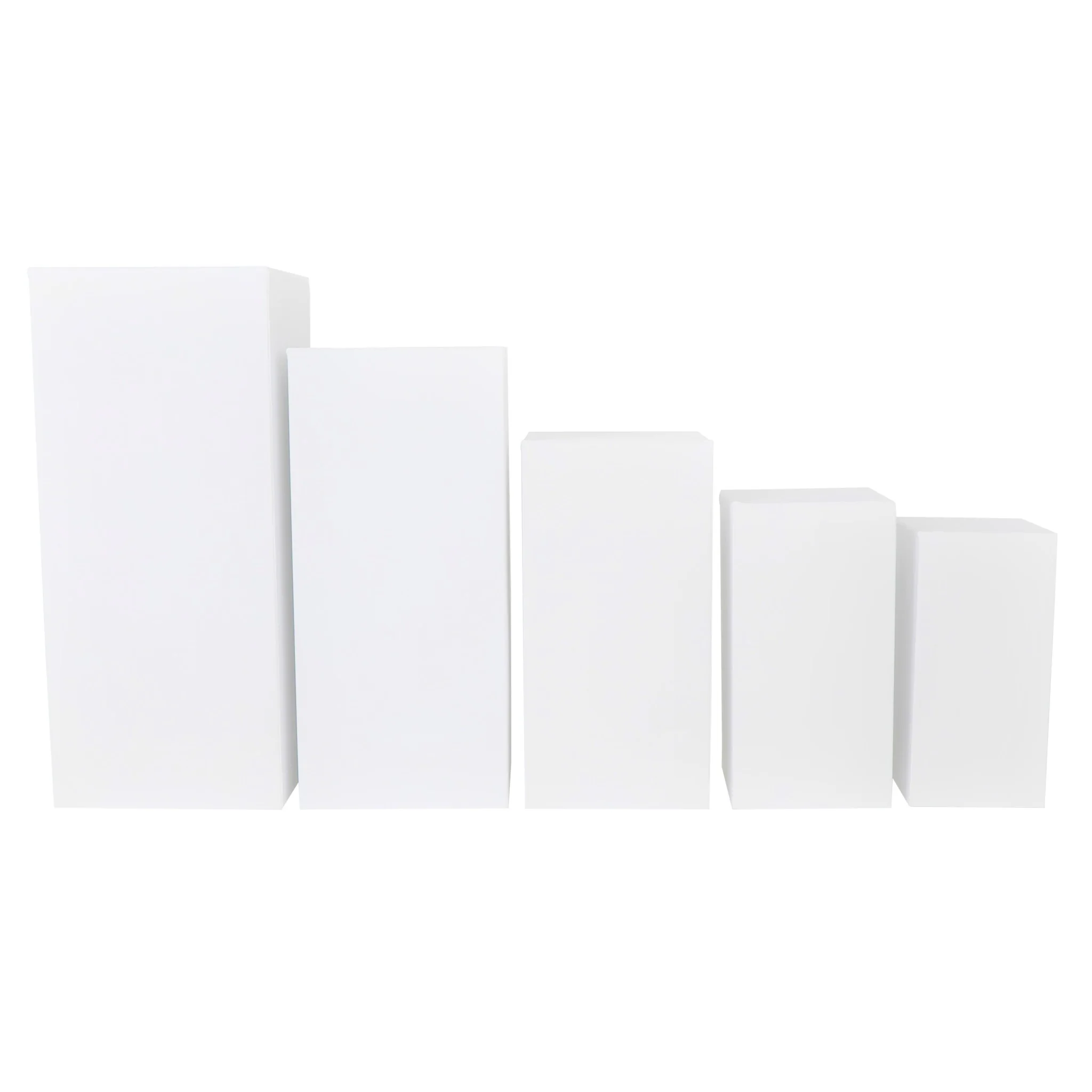 Spandex Covers for Square Metal Pillar Pedestal Stands 5 pcs/set - White - Image 2