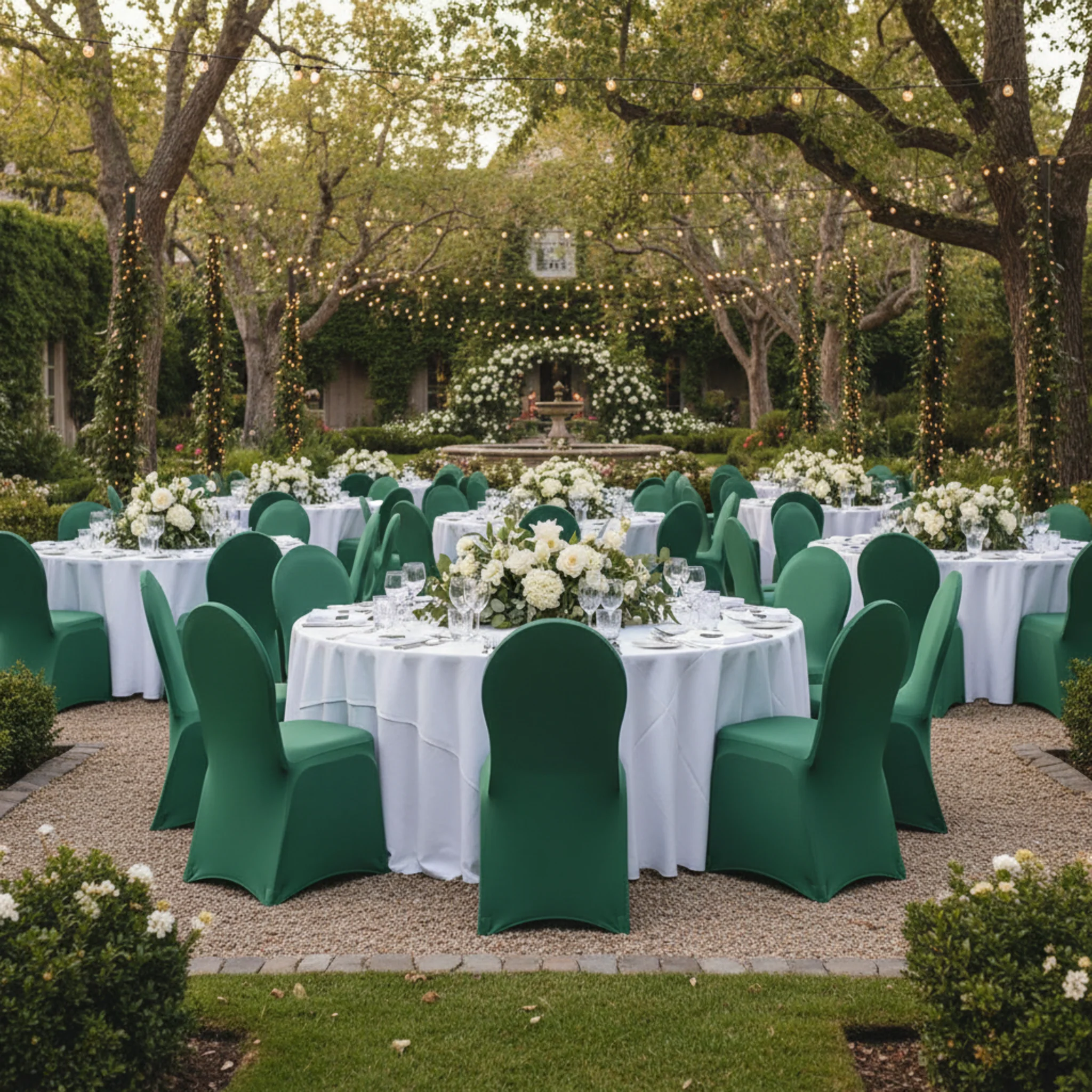 Spandex Banquet Chair Cover - Emerald Green - Image 4