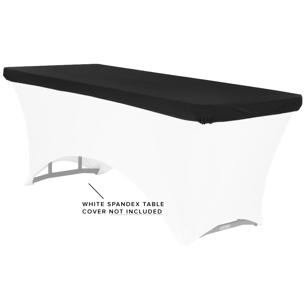 Spandex Table Topper/Cap 6 FT Rectangular - Black