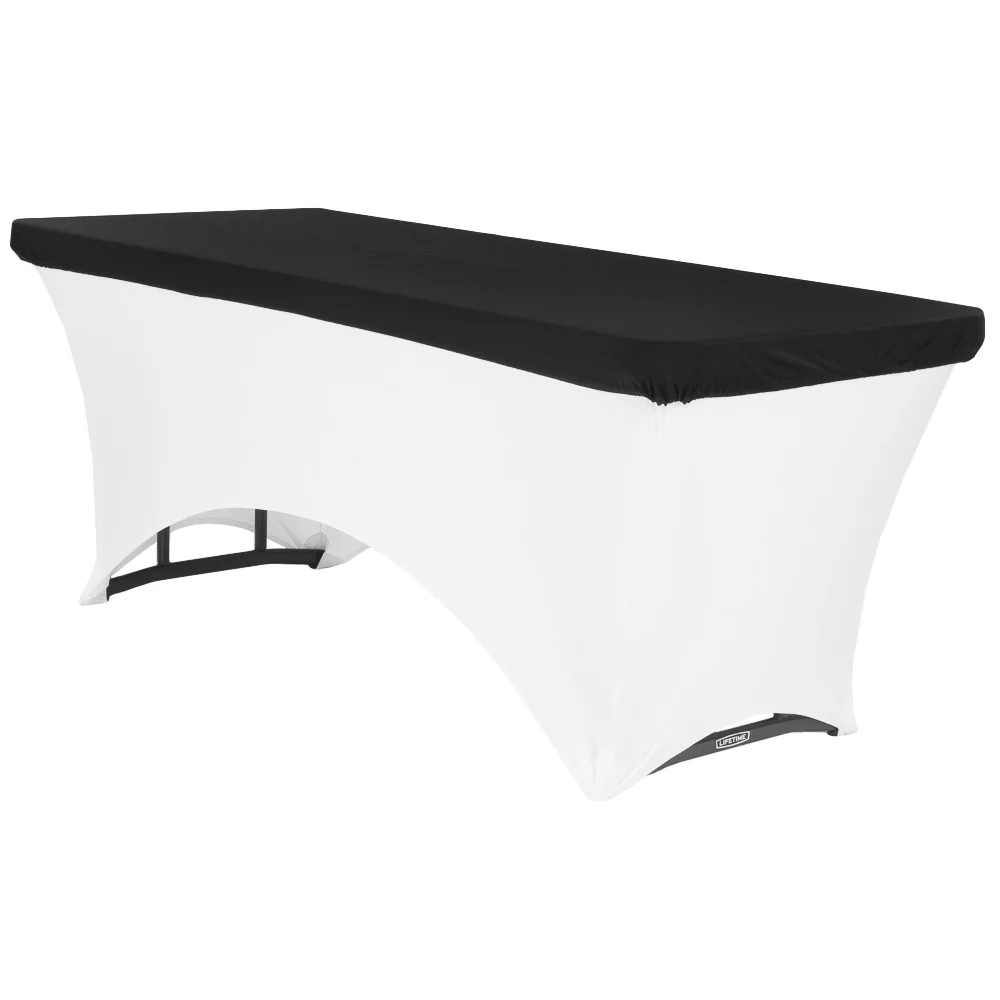 Spandex Table Topper/Cap 6 FT Rectangular - Black - Image 2