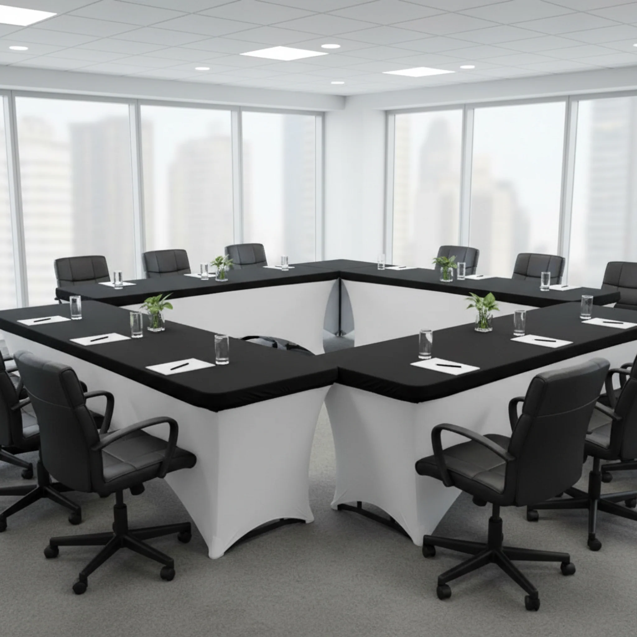 Spandex Table Topper/Cap 6 FT Rectangular - Black - Image 3