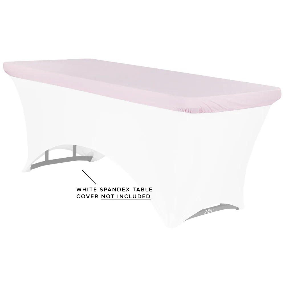 Spandex Table Topper/Cap 6 FT Rectangular - Pink