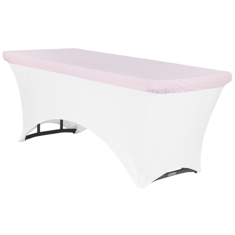 Spandex Table Topper/Cap 6 FT Rectangular - Pink - Image 2