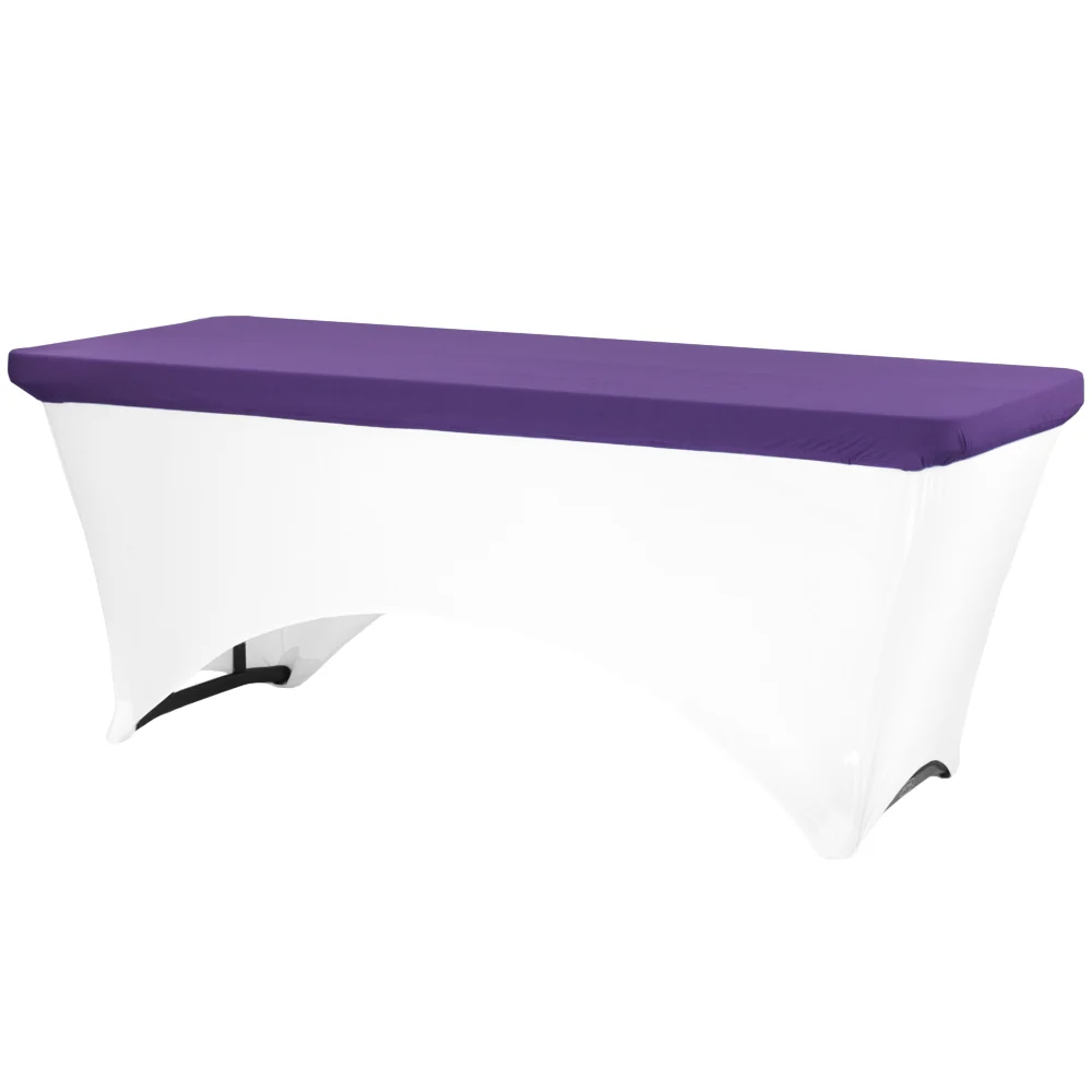 Spandex Table Topper/Cap 8 FT Rectangular - Purple - Image 2